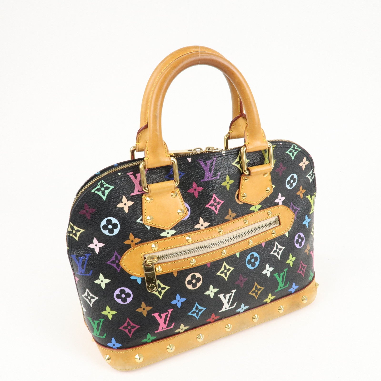 Louis Vuitton Monogram Multicolor Alma Hand Bag Noir M92646 Used