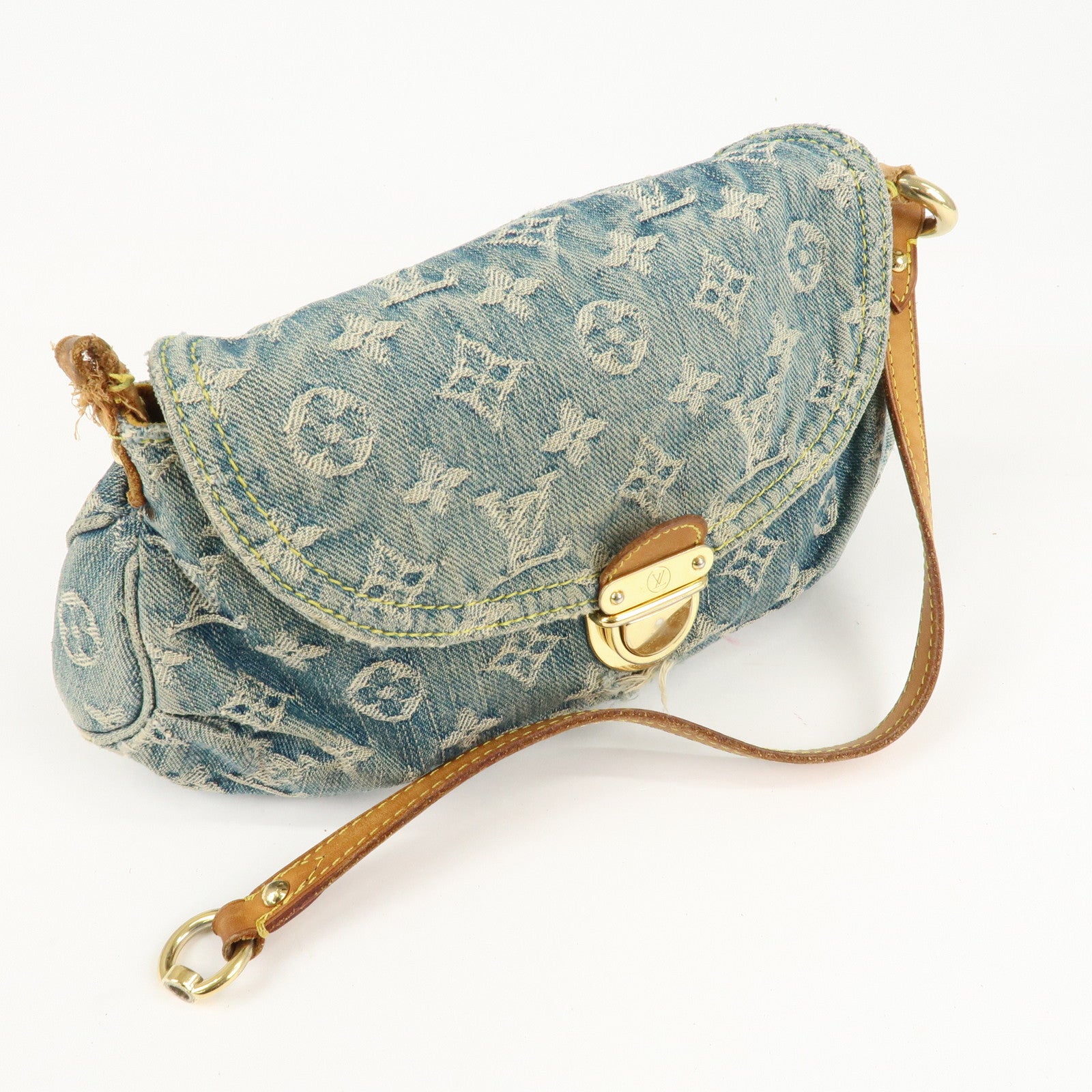 Louis Vuitton Monogram Denim Mini Pleaty Shoulder Bag M95050 Used