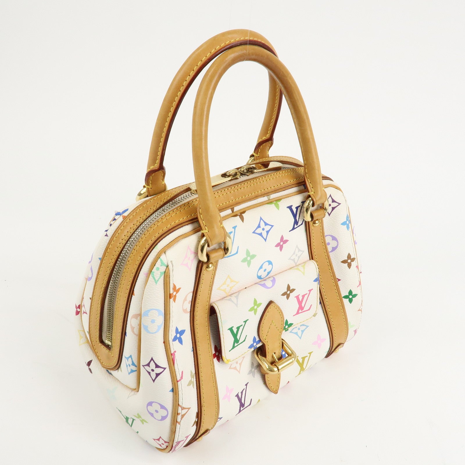 Louis Vuitton Monogram Multi Color Priscilla Hand Bag Blanc M40096 Used