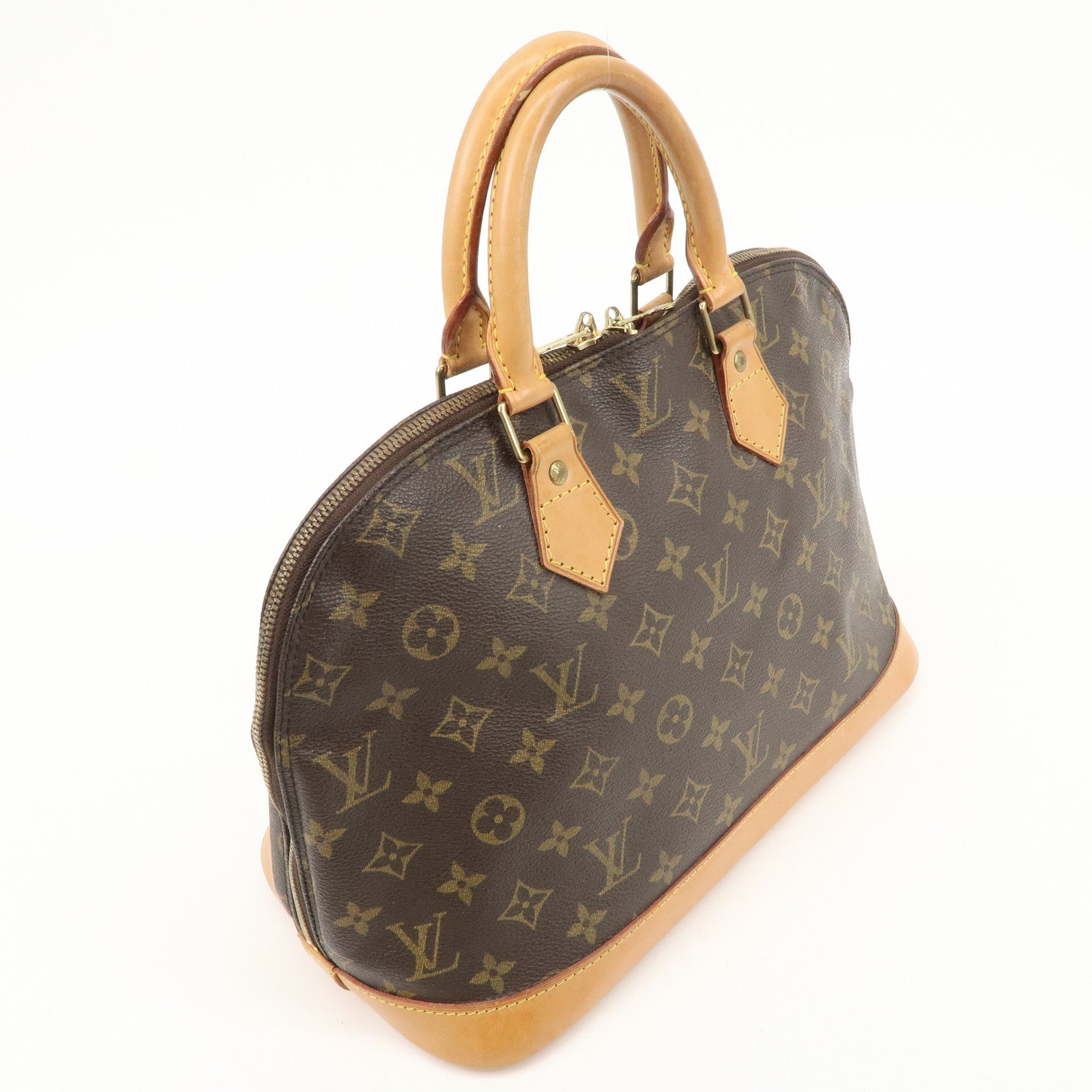 Louis Vuitton Monogram Alma Hand Bag Brown M51130 Used