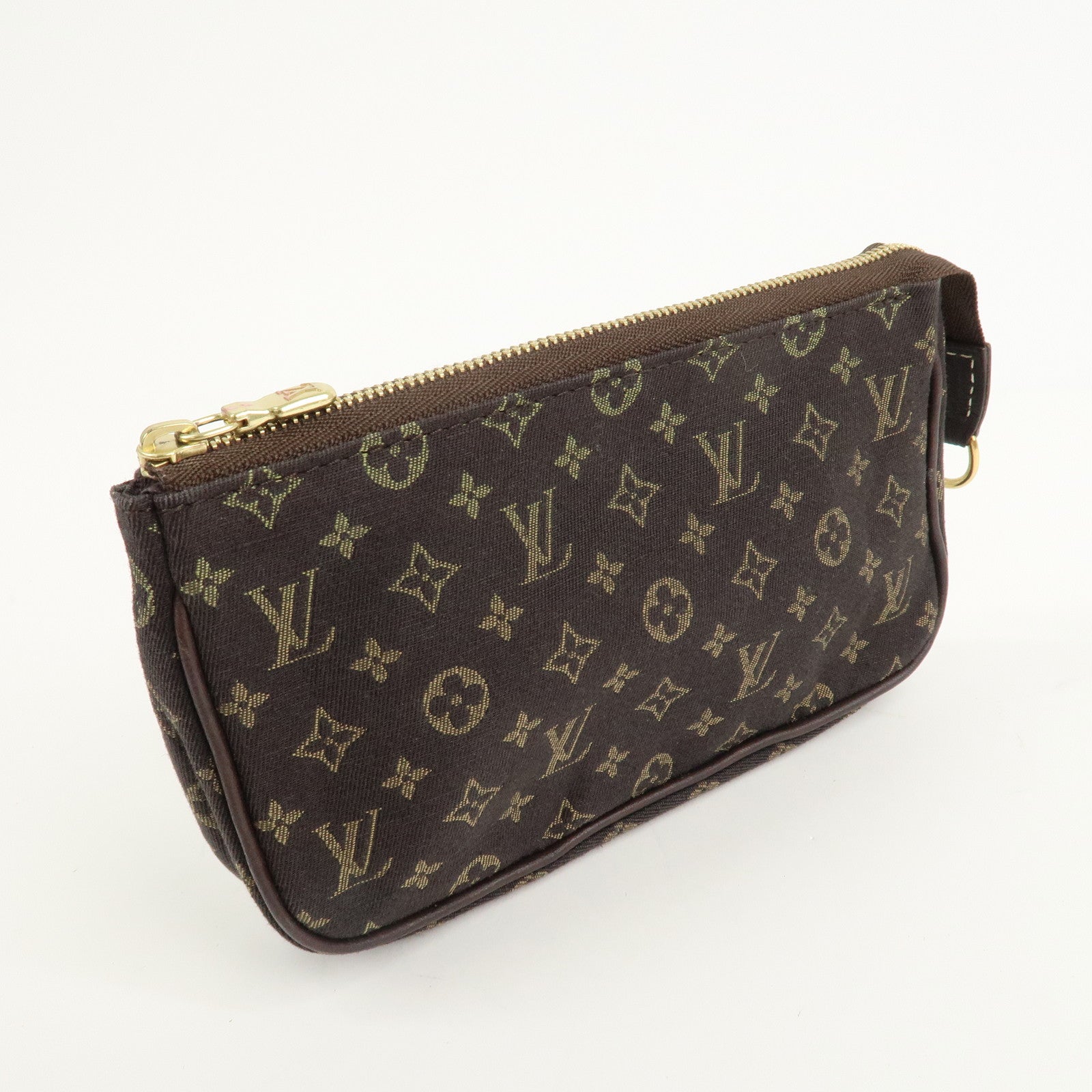 Louis Vuitton Monogram Mini Lin Pouch for Bucket PM Bag Ebene Used