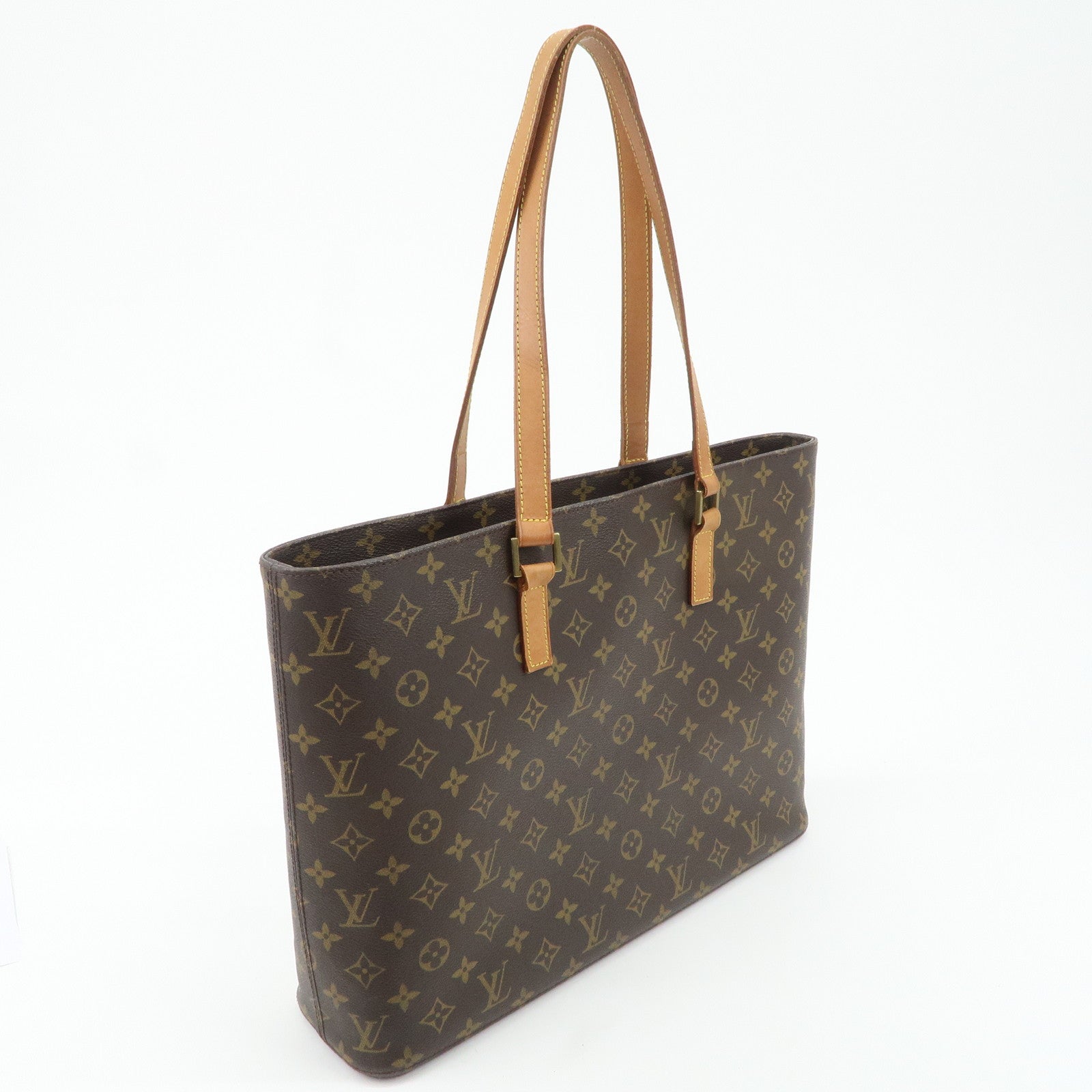 Louis Vuitton Monogram Luco Tote Bag Hand Bag Brown M51155 Used