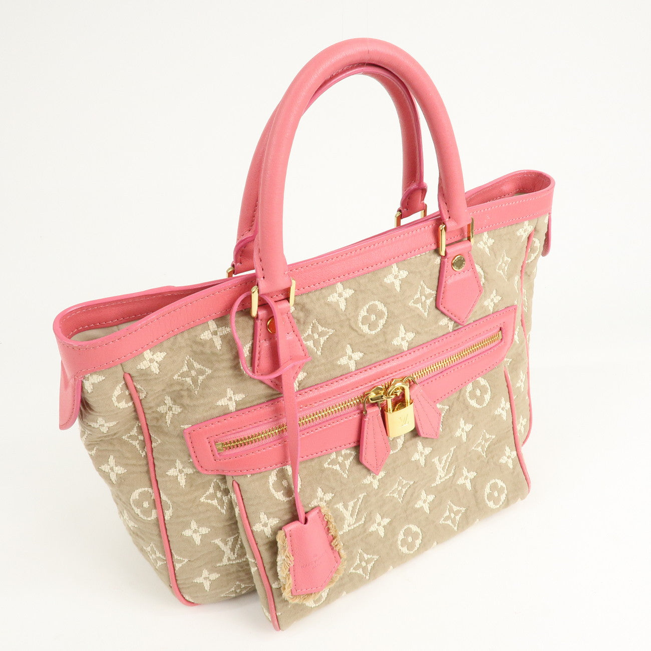 Louis Vuitton Monogram Sabia Cabas Hand Bag MM Rose M93496 Used