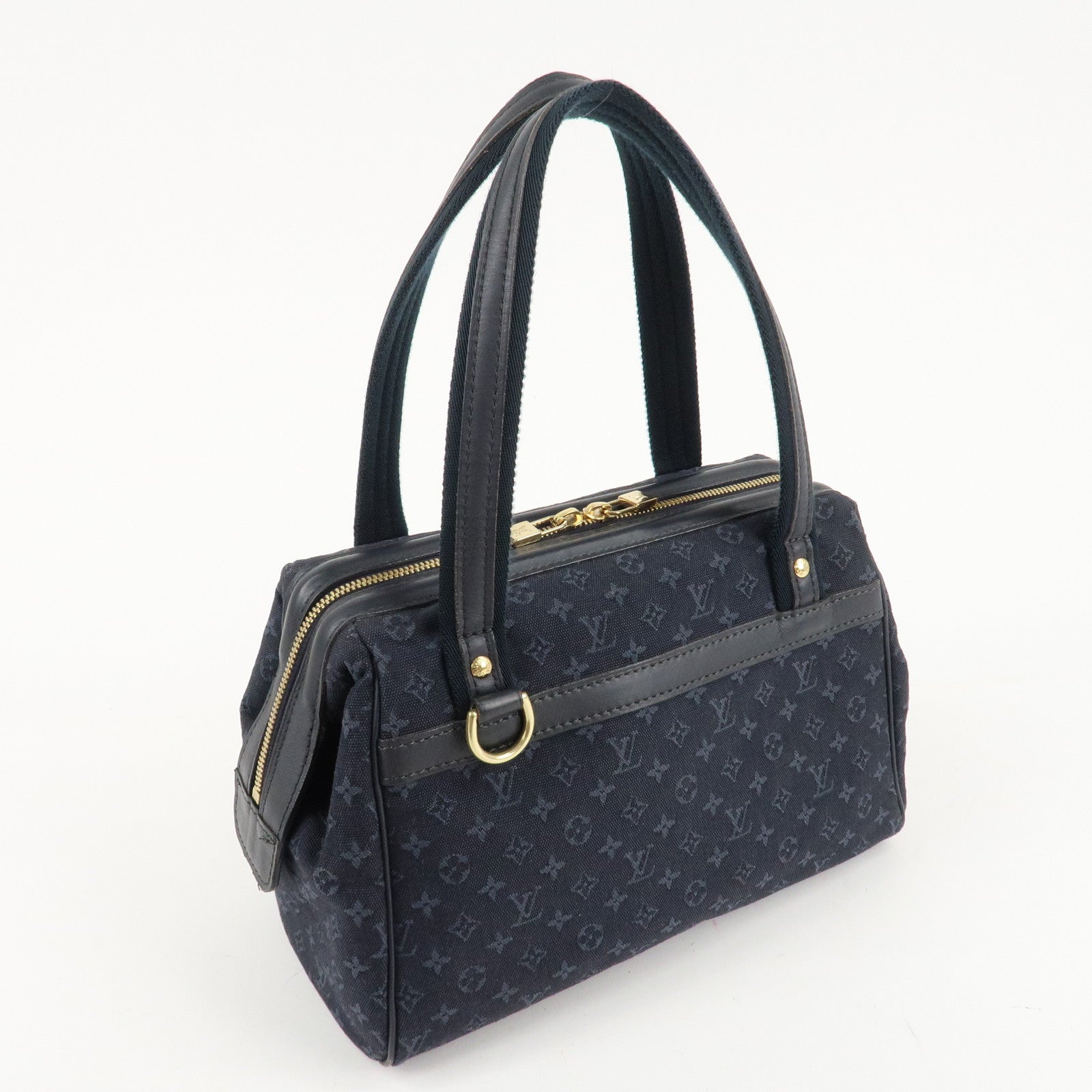 Louis Vuitton Monogram Mini Josephine PM Hand Bag Blue M92414 Used