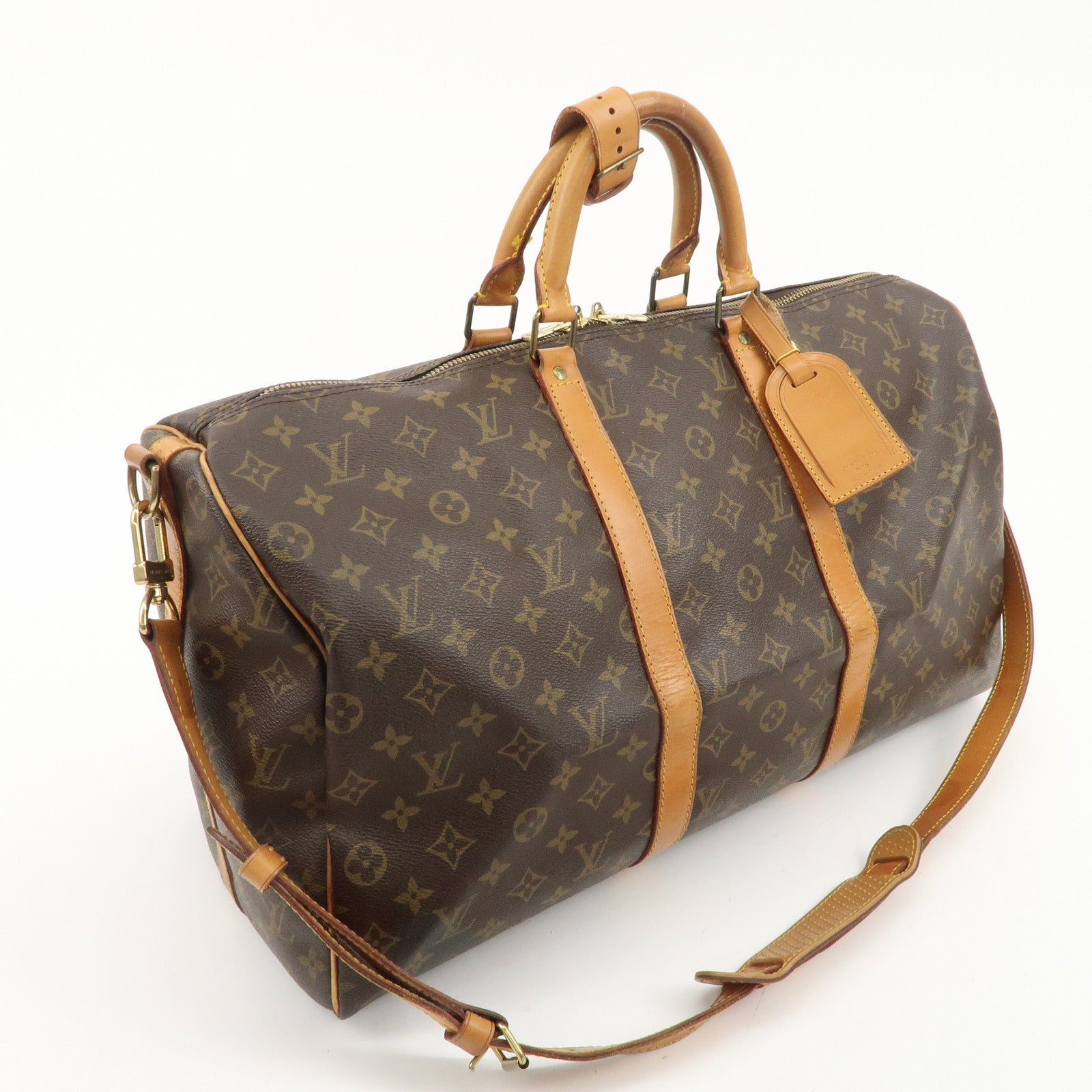 Louis Vuitton Monogram Keep All Bandouliere 50 Boston Bag M41416