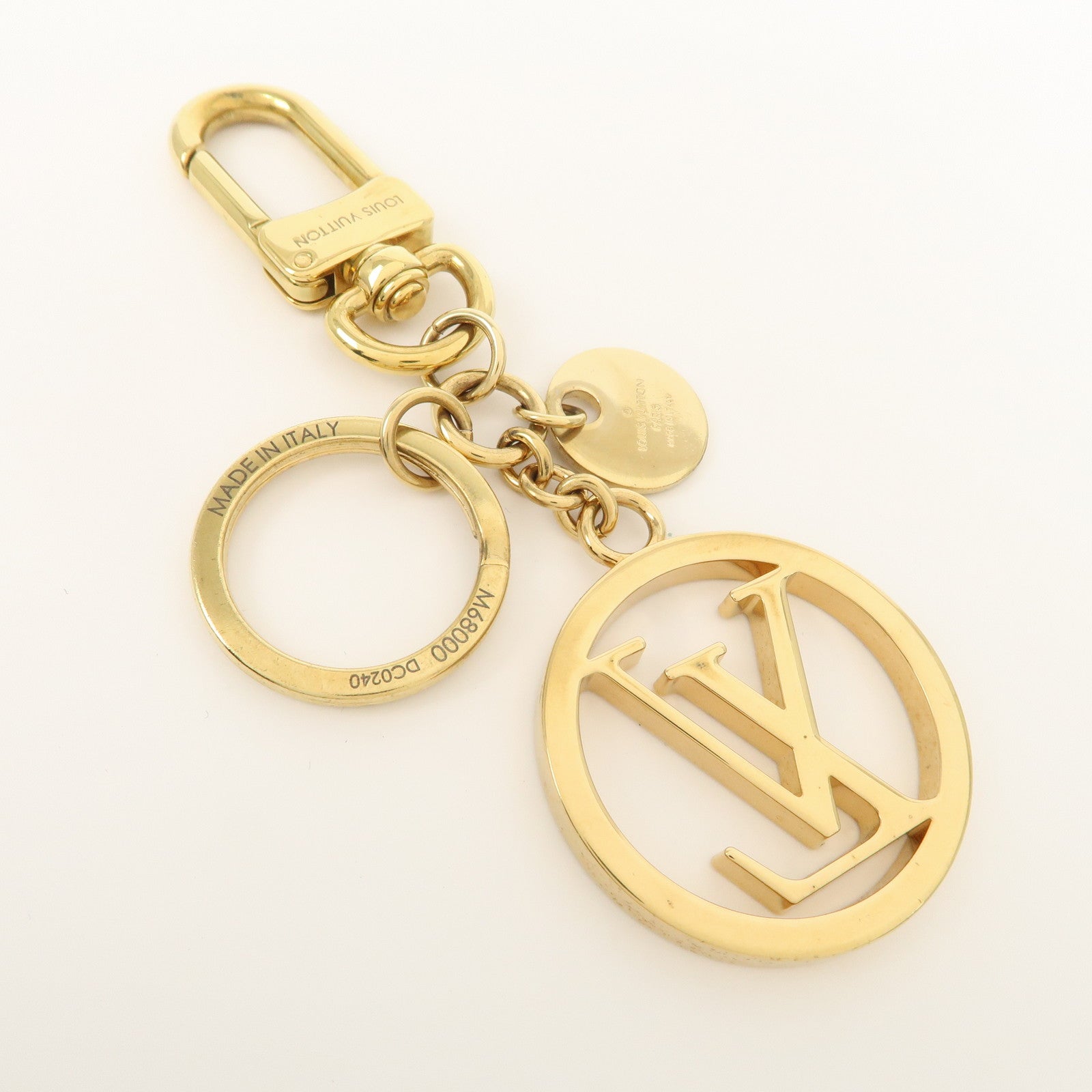 Louis Vuitton LV Circle Key Chain Bag Charm Gold M68000 Used