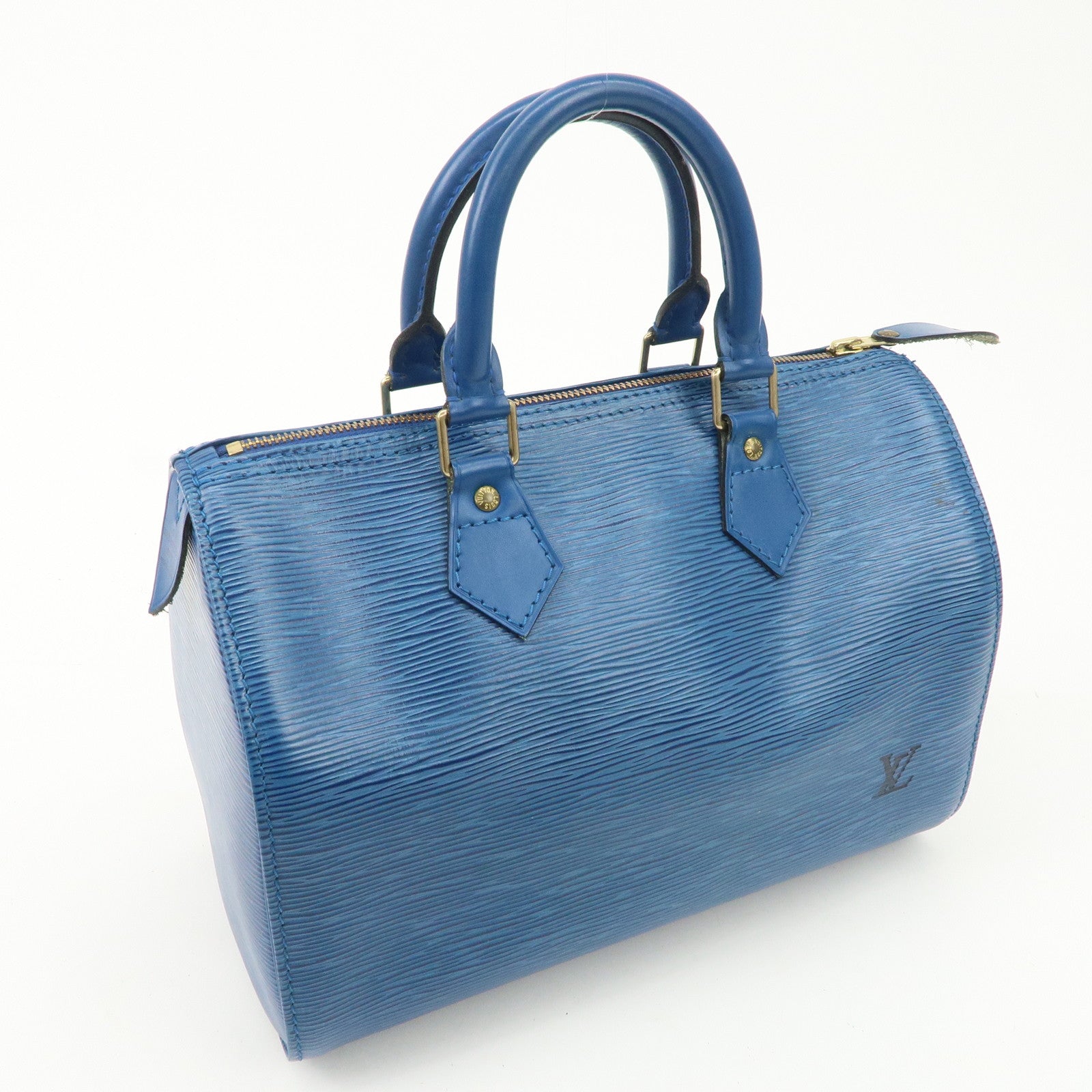 Louis Vuitton Epi Speedy 25 Hand Boston Bag Blue M43015