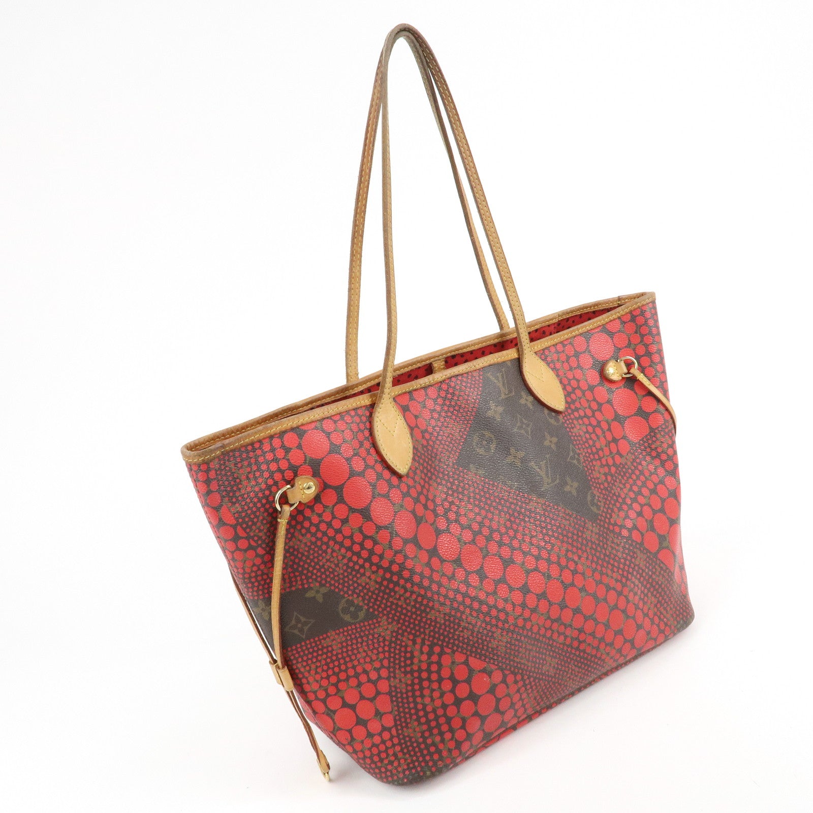 Louis Vuitton Rouge Pumpkin Dots Yayoi Kusama Neverfull MM M40686 Used