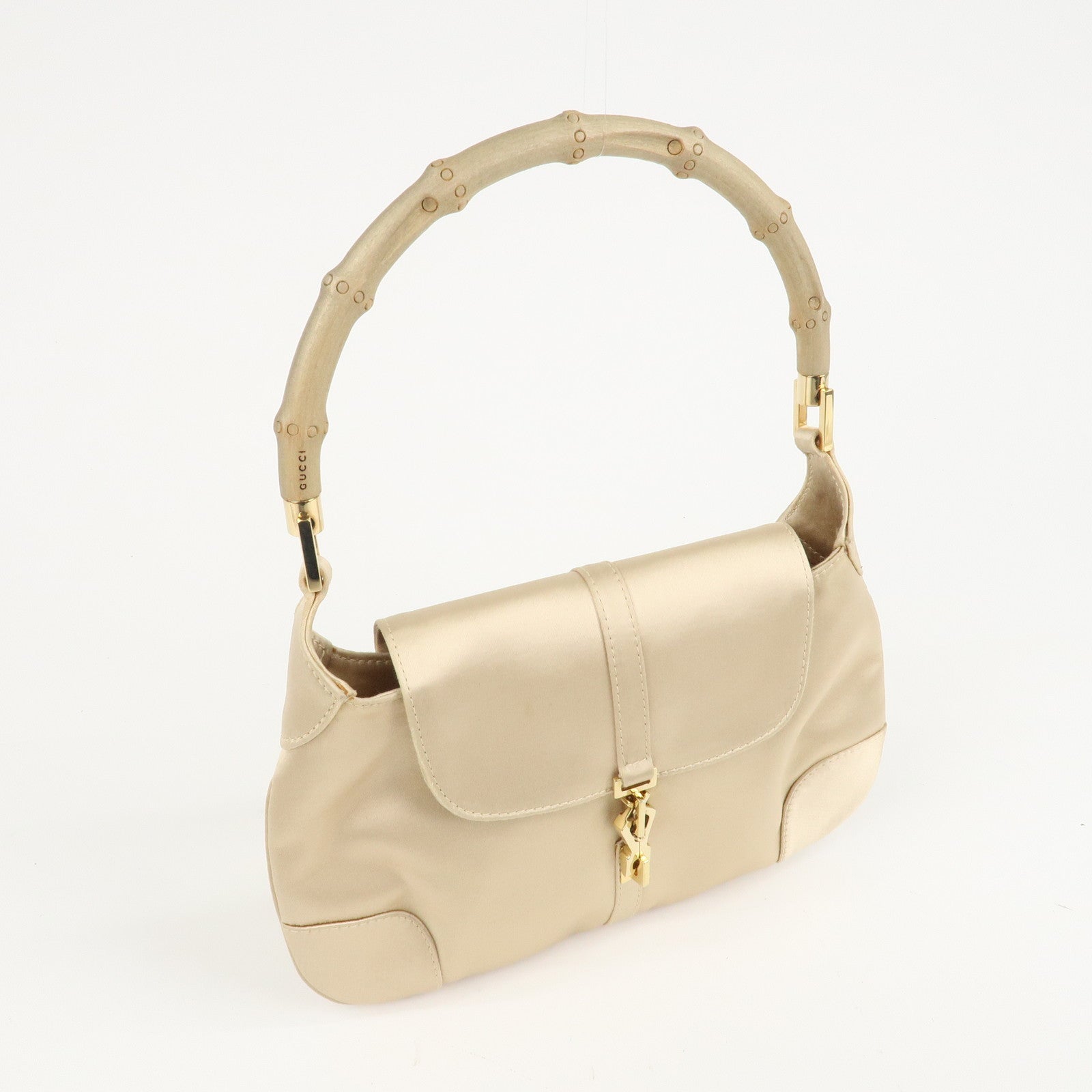 GUCCI Bamboo Satin Kandensky Mini Handbag Beige 205.0811.2684 Used