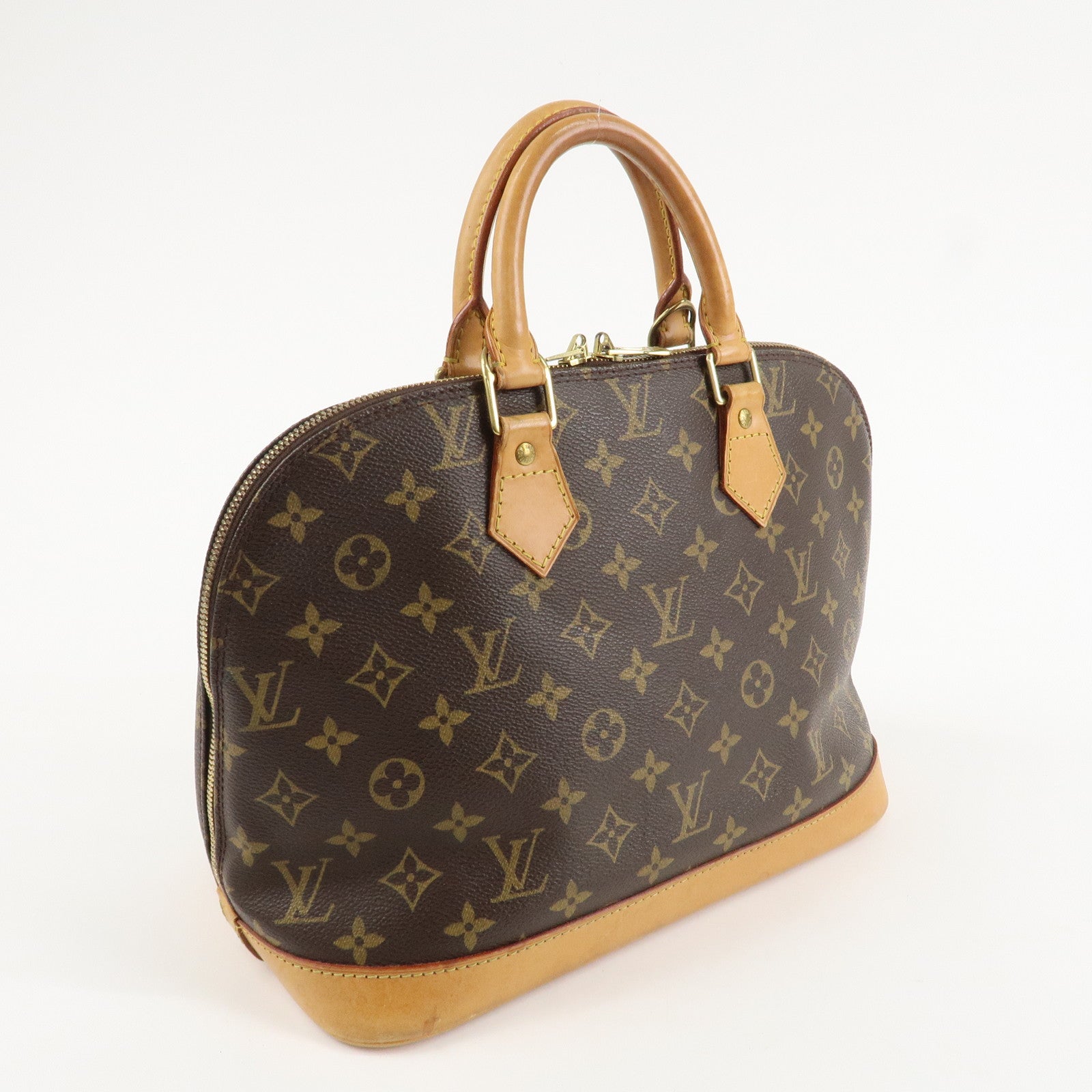 Louis Vuitton Monogram Alma Hand Bag Brown M51130 Used