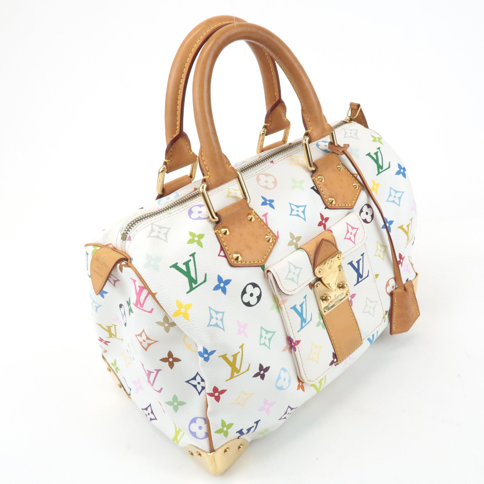 Louis Vuitton Monogram Multicolor Speedy 30 Hand Bag Blanc M92642