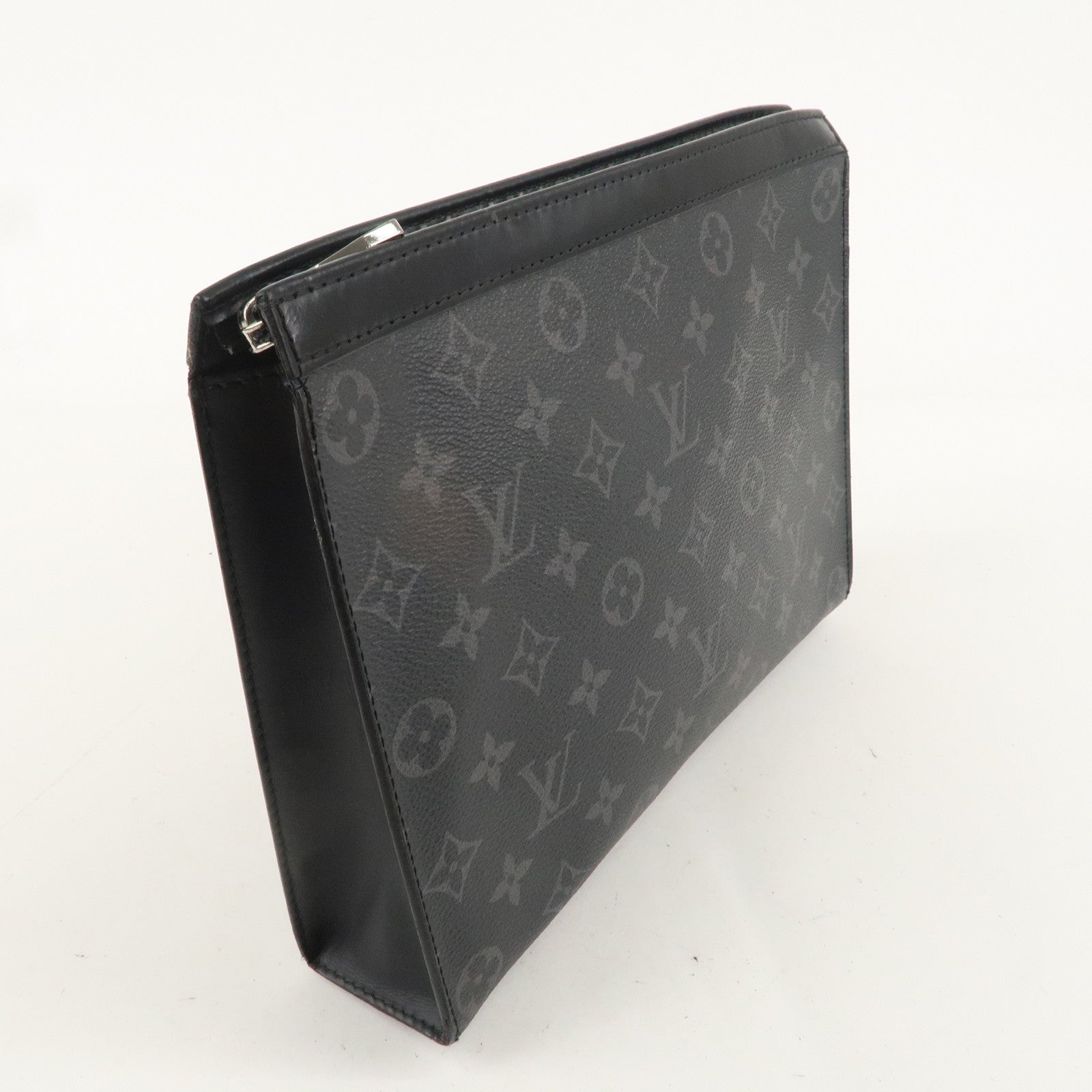 Louis Vuitton Eclipse Pochette Voyage MM Clutch Bag Noir M61692