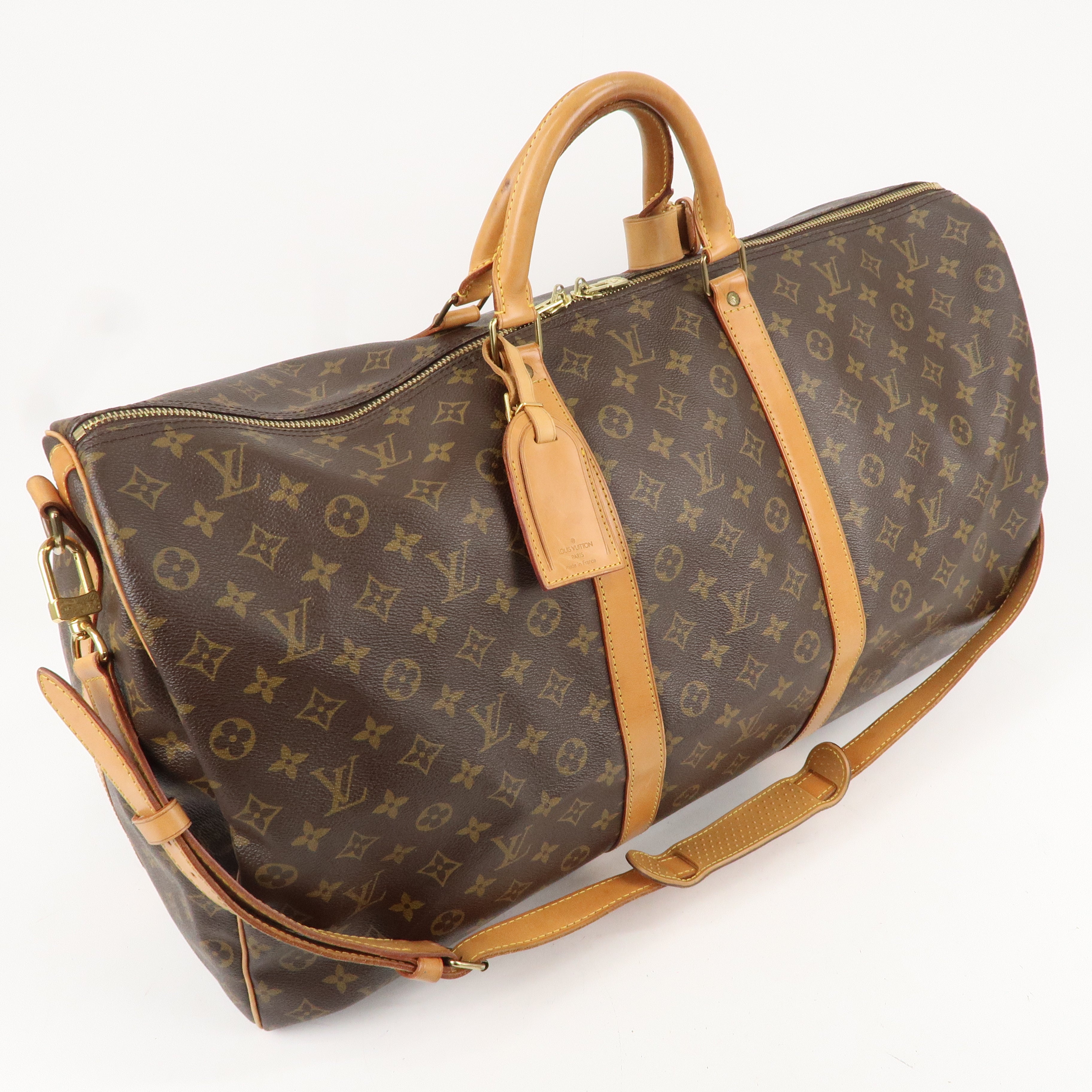 Louis Vuitton Monogram Keep All Bandouliere 60 Bag Brown M41412