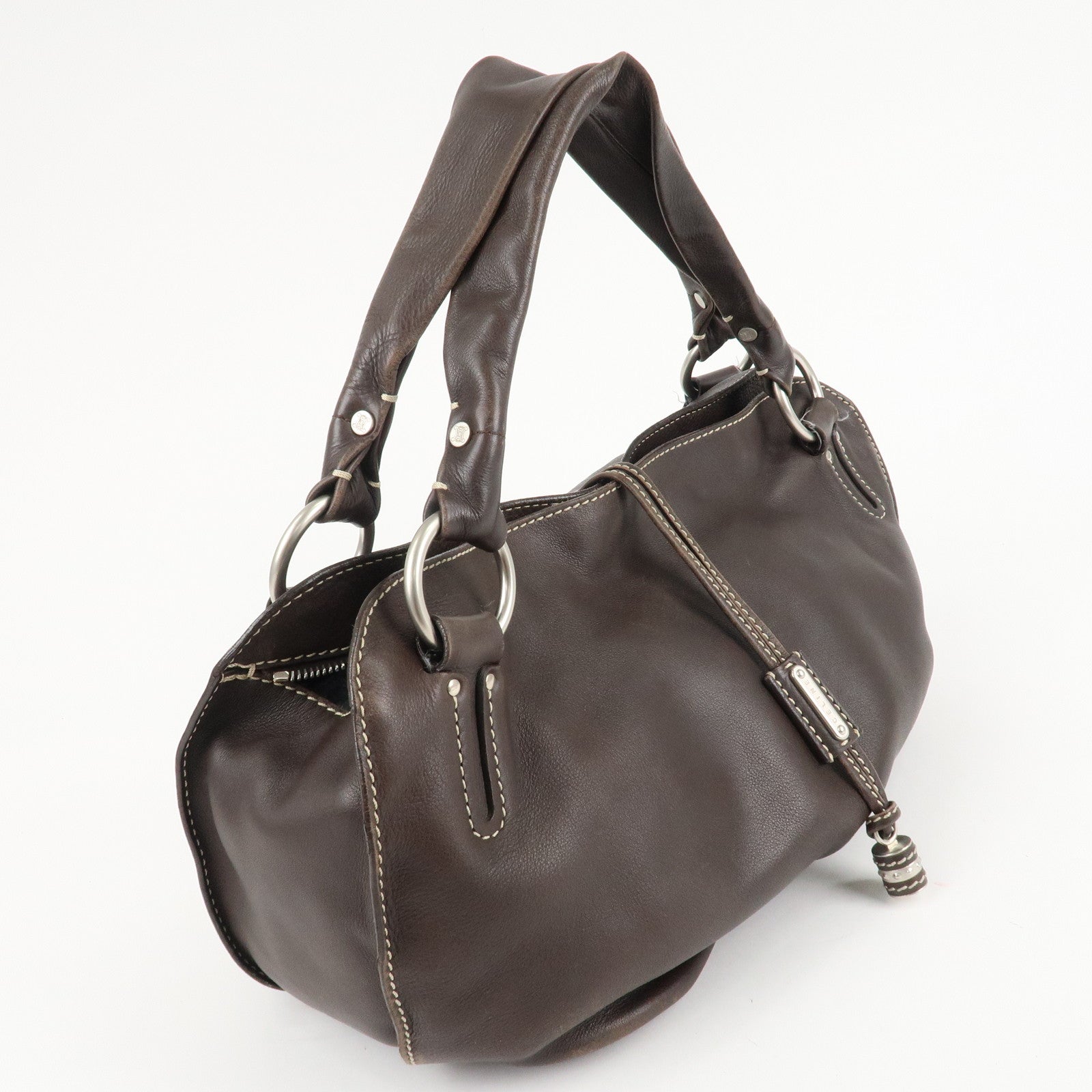 CELINE Leather Bitter Sweet Shoulder Bag Hand Bag Brown Used