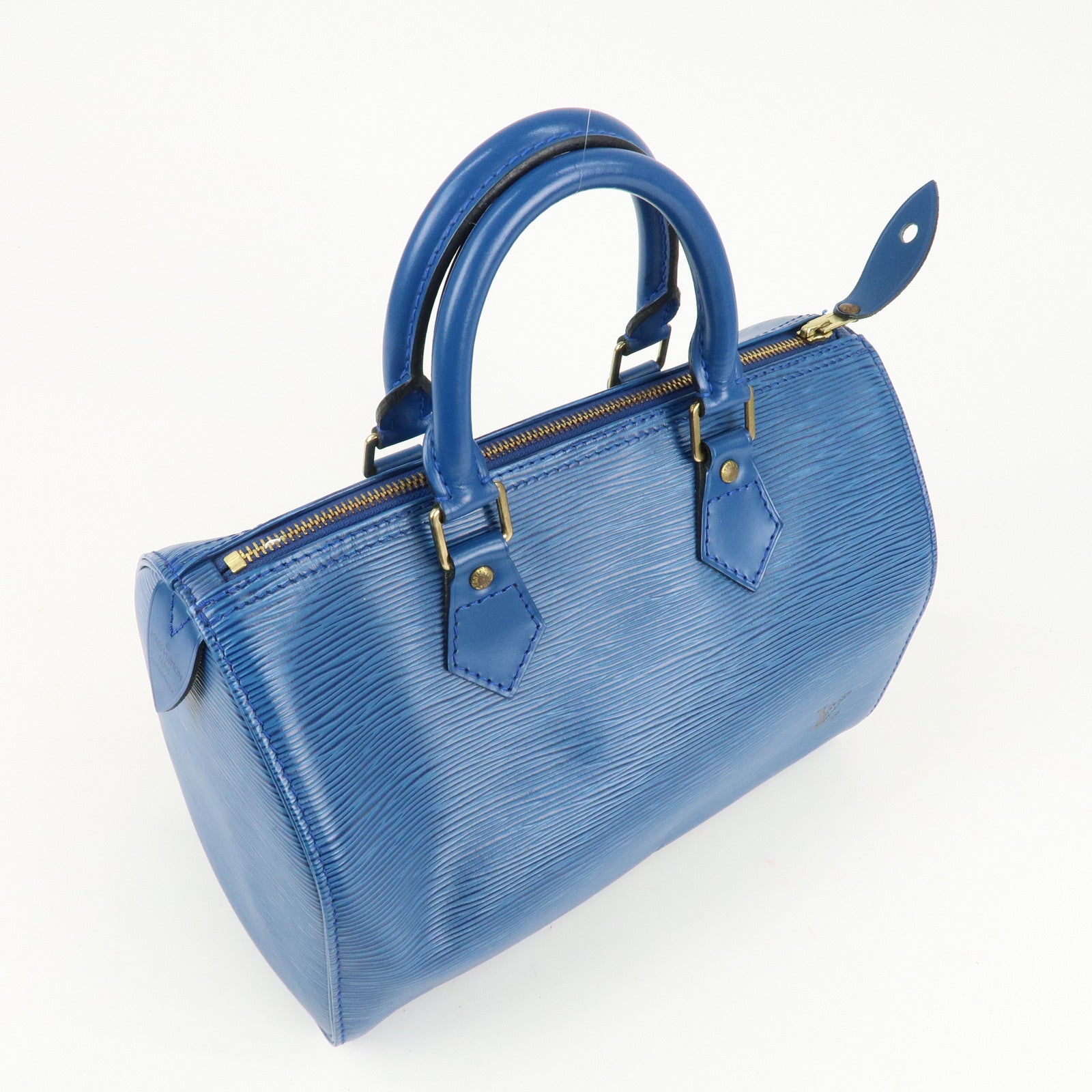 Louis Vuitton Epi Speedy 25 Hand Bag Boston Bag Blue M43015 Used