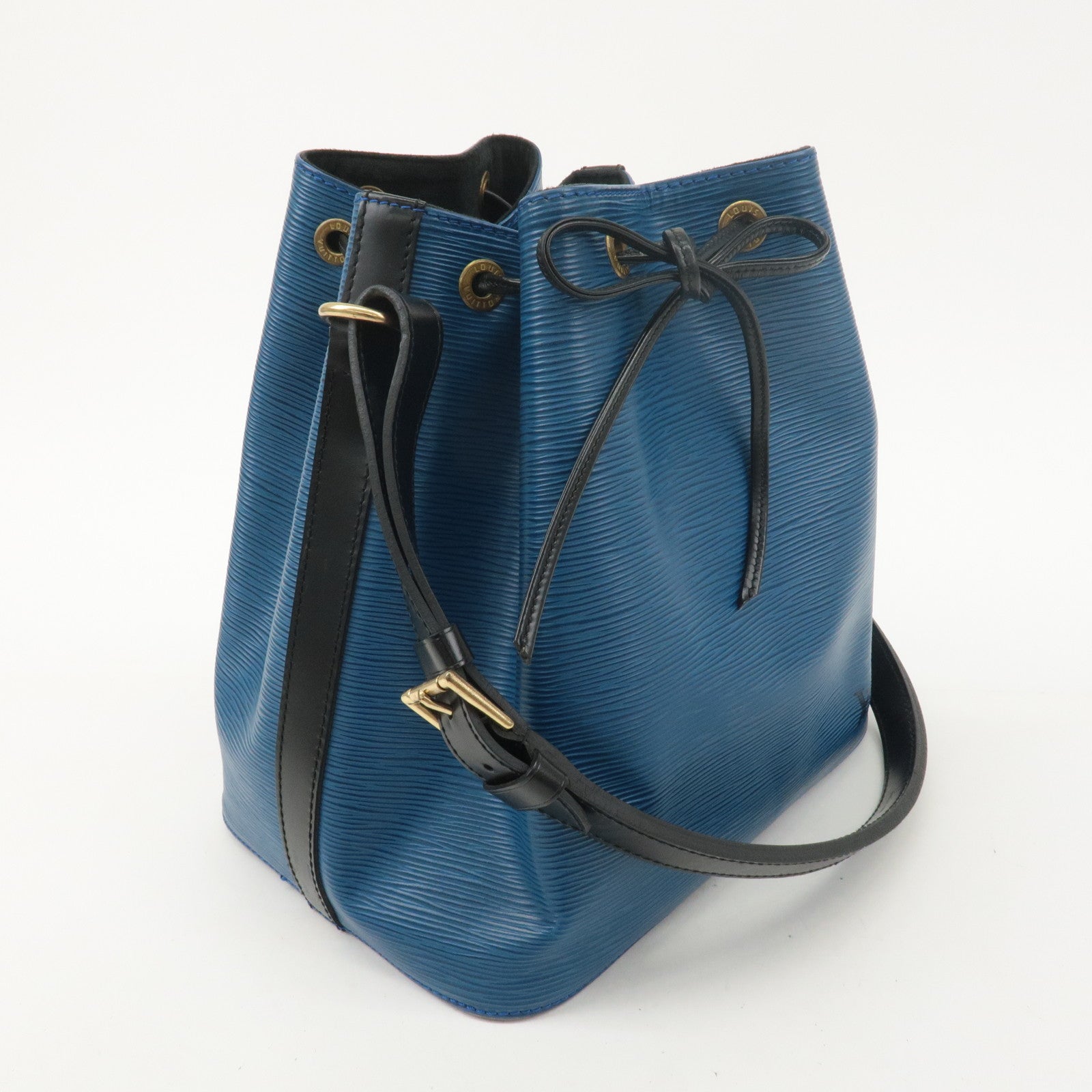 Louis Vuitton Epi BiColor Petit Noe Shoulder Bag Blue Black M44152