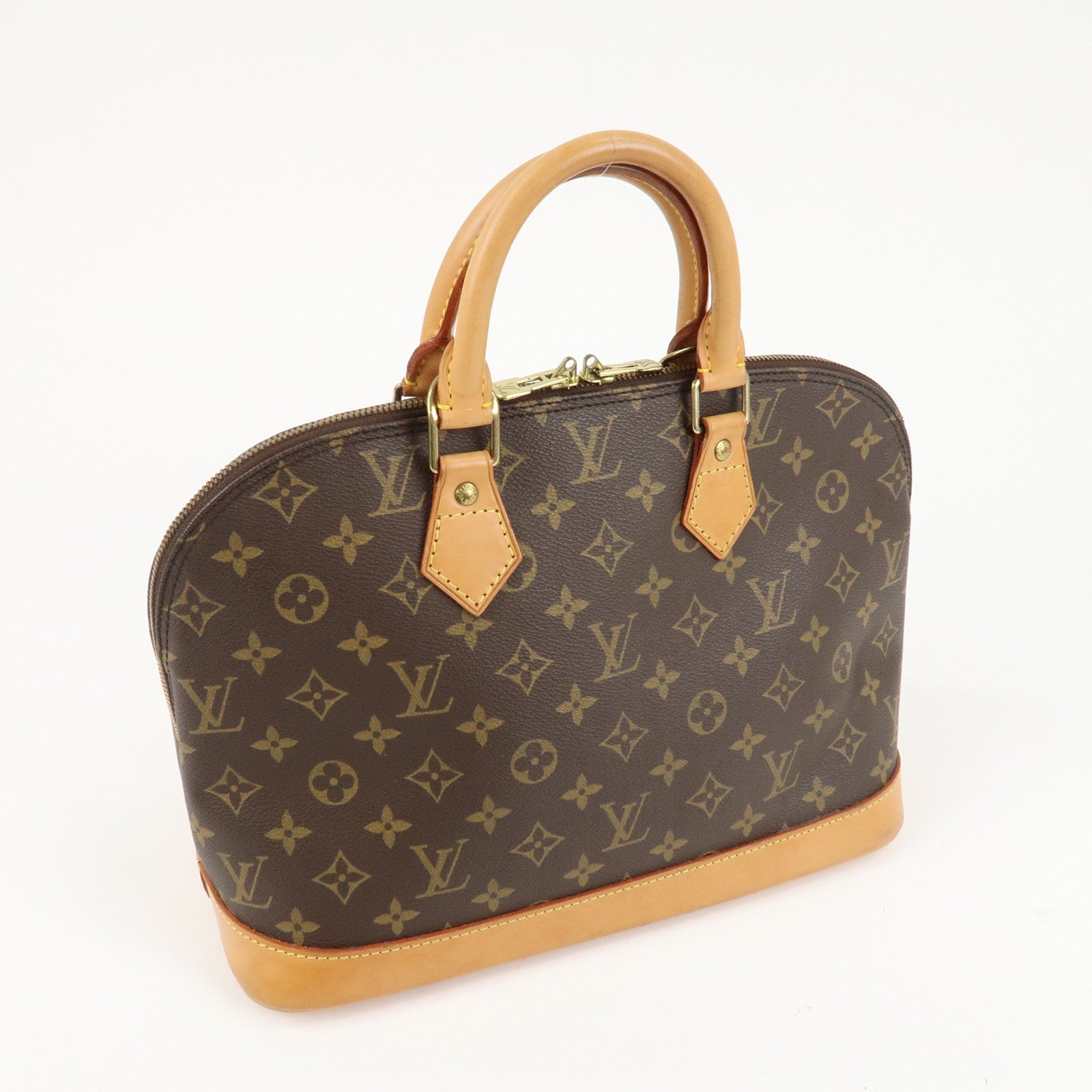 Louis Vuitton Monogram Alma Hand Bag Brown M51130 Used