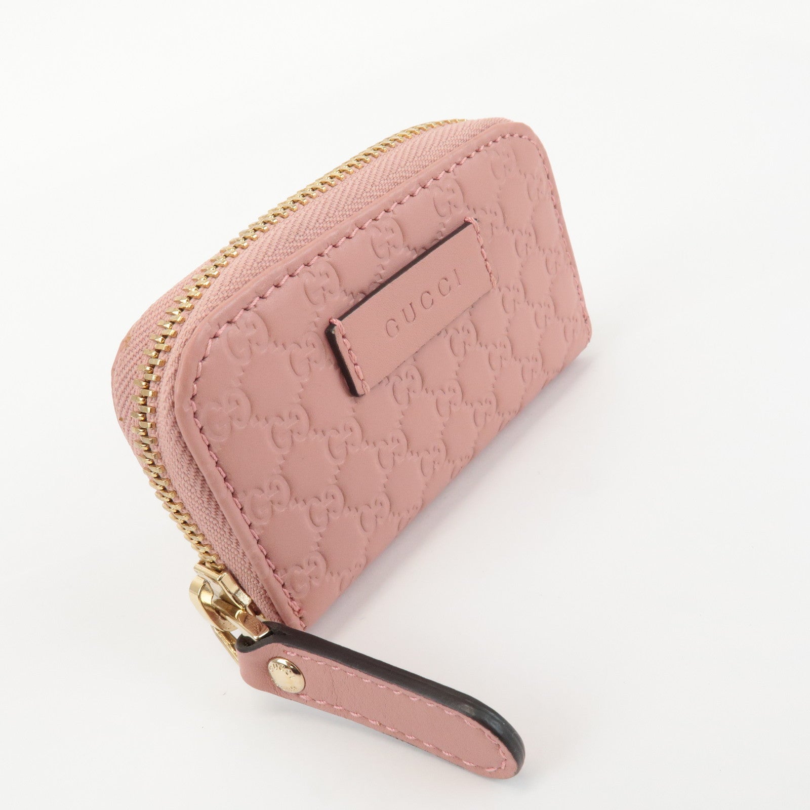 GUCCI Micro Guccissima Leather Mini Coin Case Pink 449896