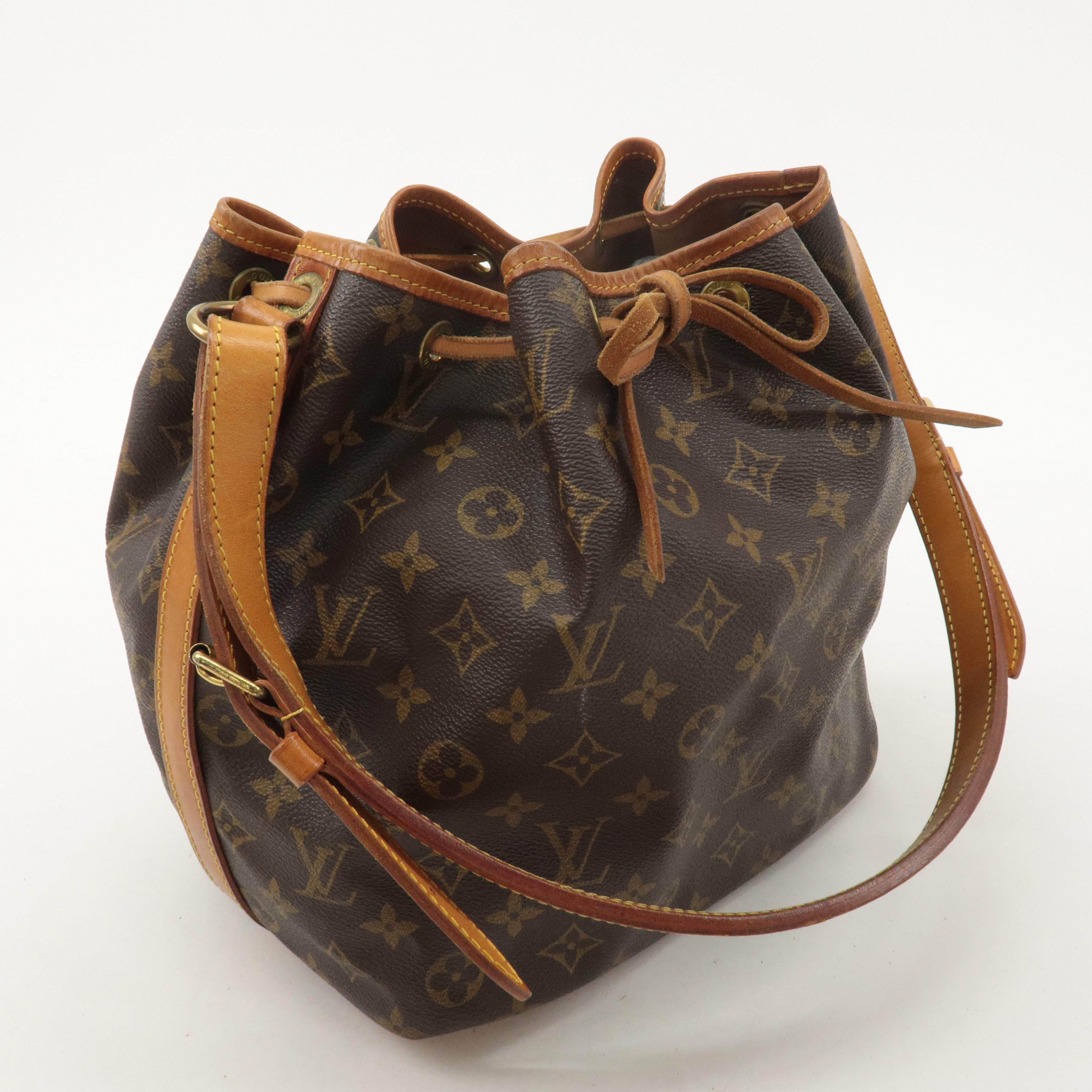 Louis Vuitton Monogram Petit Noe Shoulder Bag Brown M42226