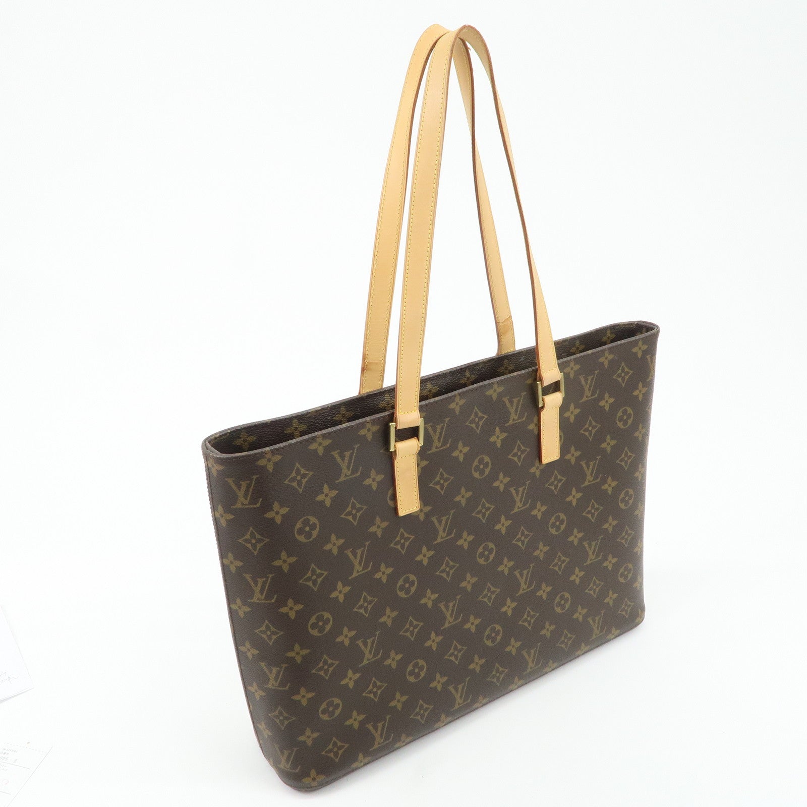 Louis Vuitton Monogram Luco Tote Bag Hand Bag Brown M51155 Used