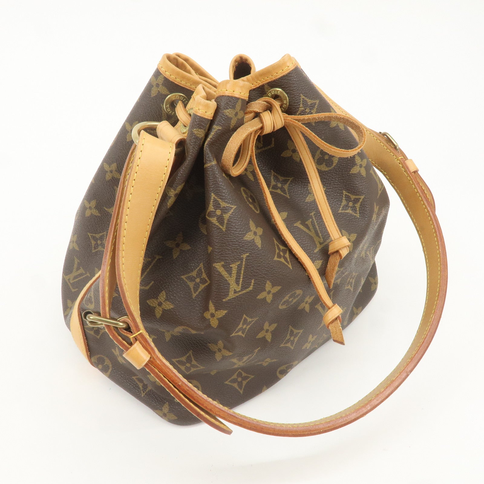 Louis Vuitton Monogram Petit Noe Shoulder Bag Brown M42226