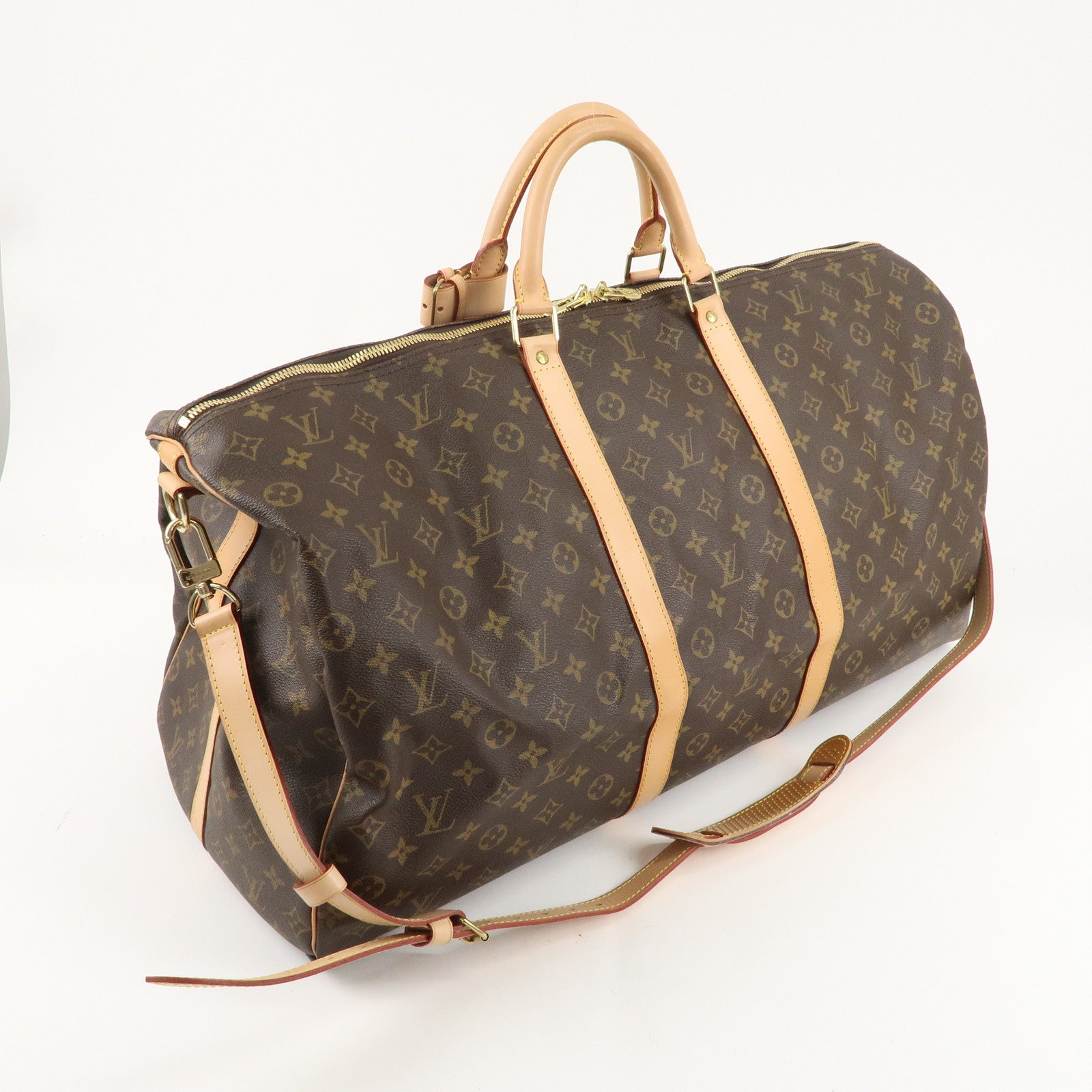 Louis Vuitton Monogram Keep All Bandouliere 60 Bag Brown M41412