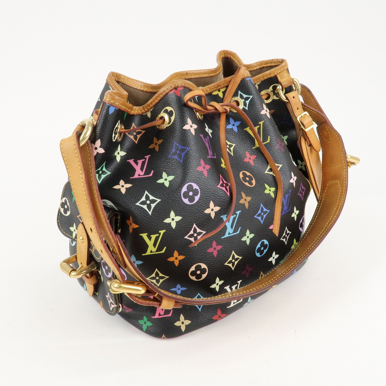 Louis Vuitton Monogram Multi Color Petit Noe Bag Noir M42230 Used