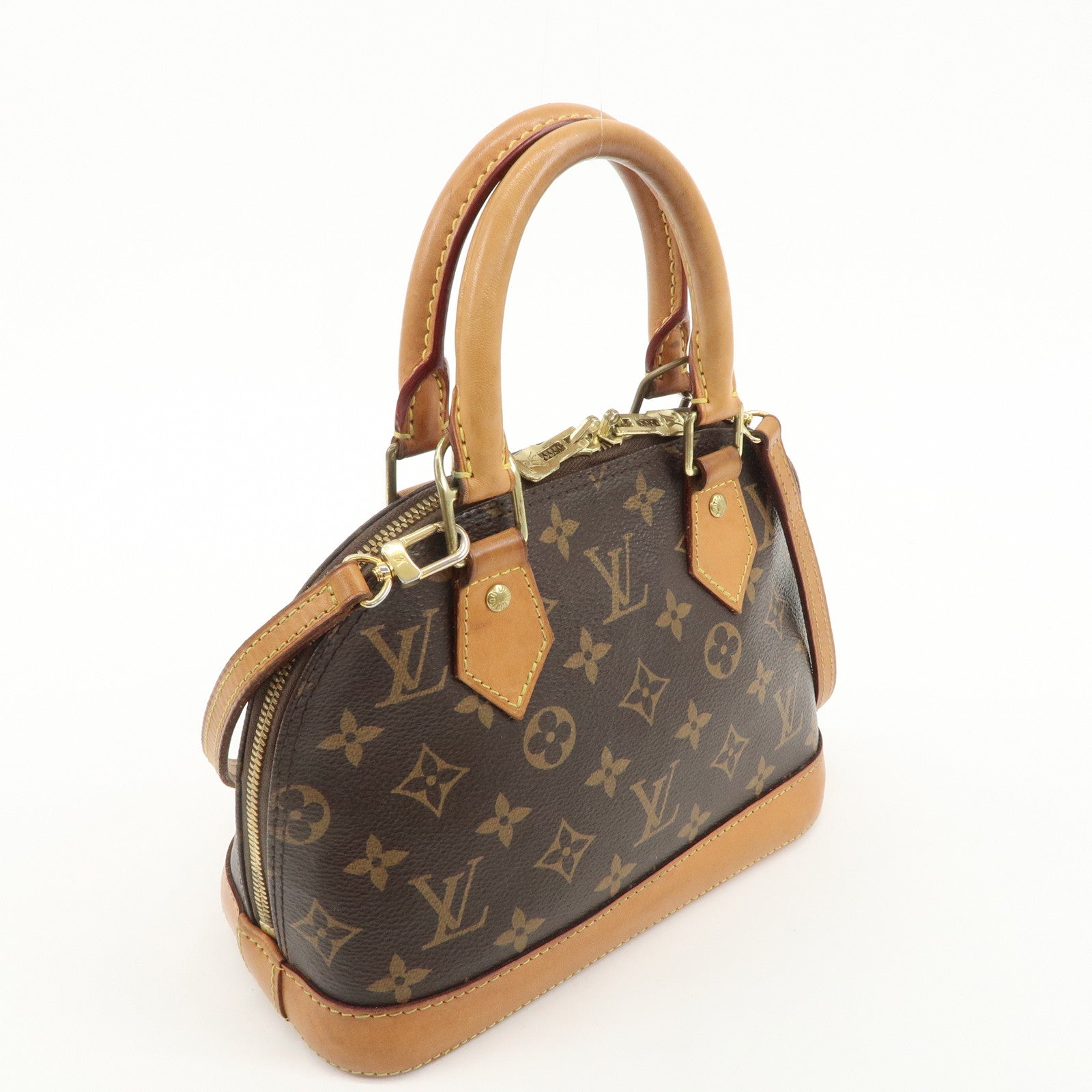 Louis Vuitton Monogram Alma BB 2Way Hand Bag Brown M53152 Used