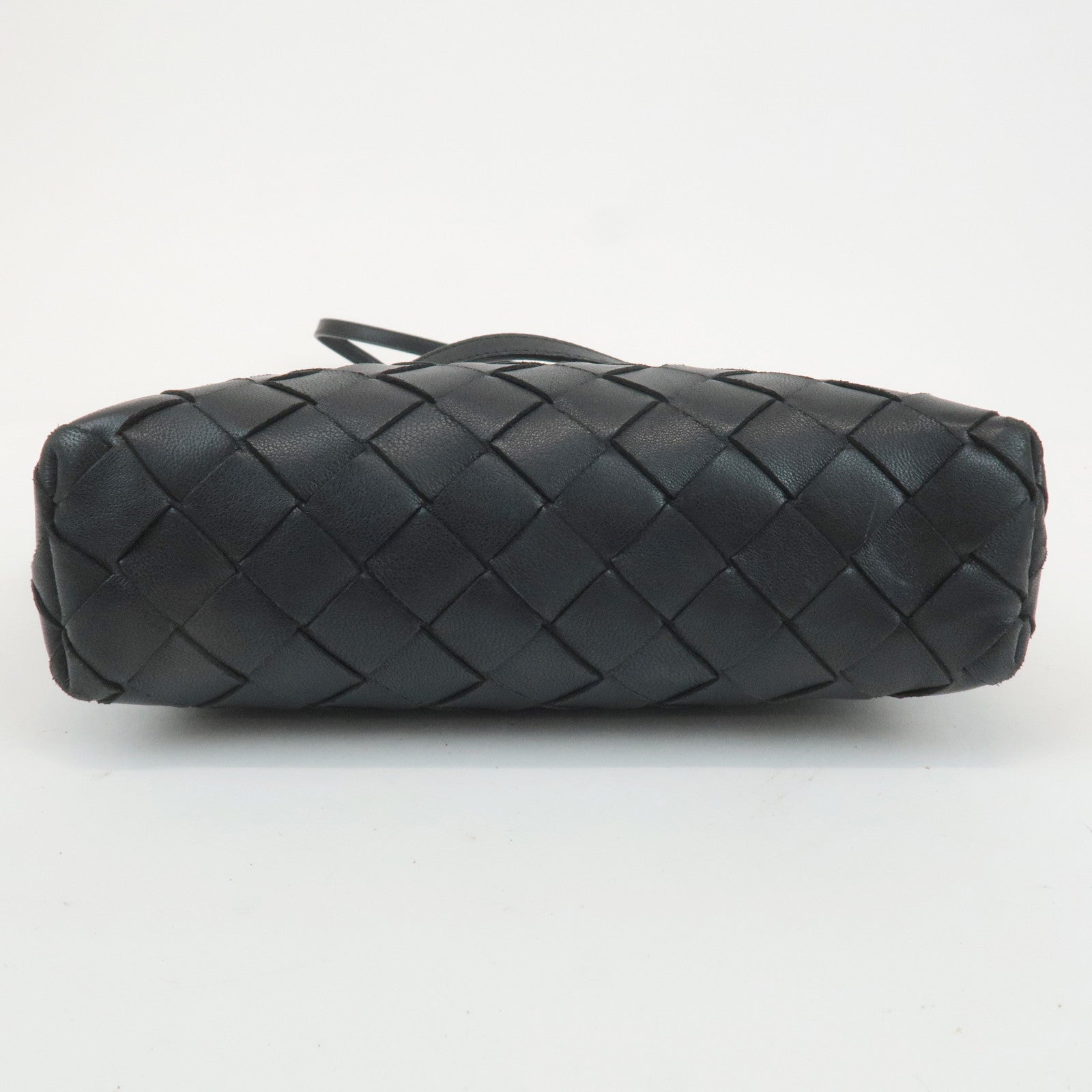 BOTTEGA VENETA Intrecciato Leather Shoulder Bag Black