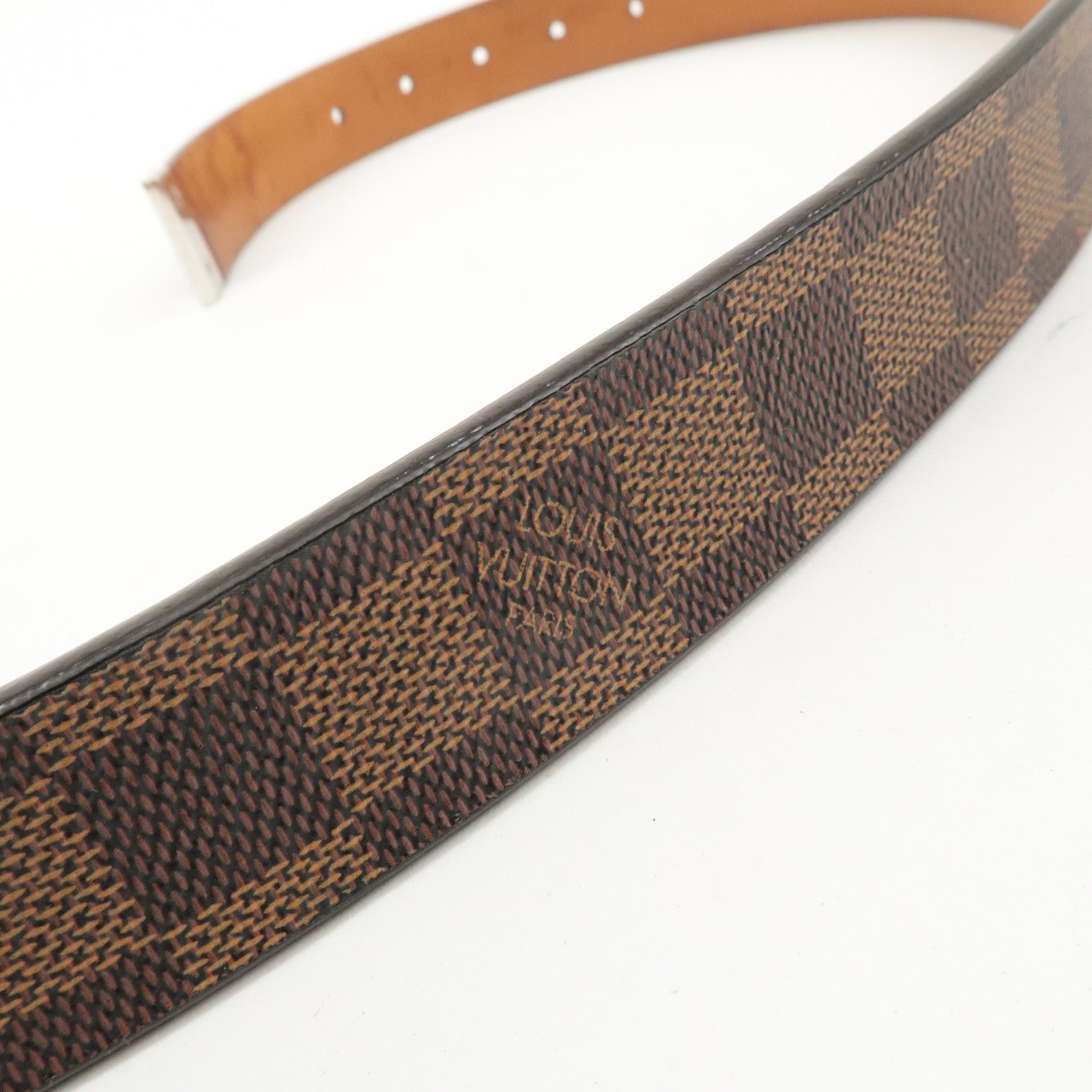 Louis Vuitton Damier ebene Saint Tulle Belt 85/34 Brown M6803 Used