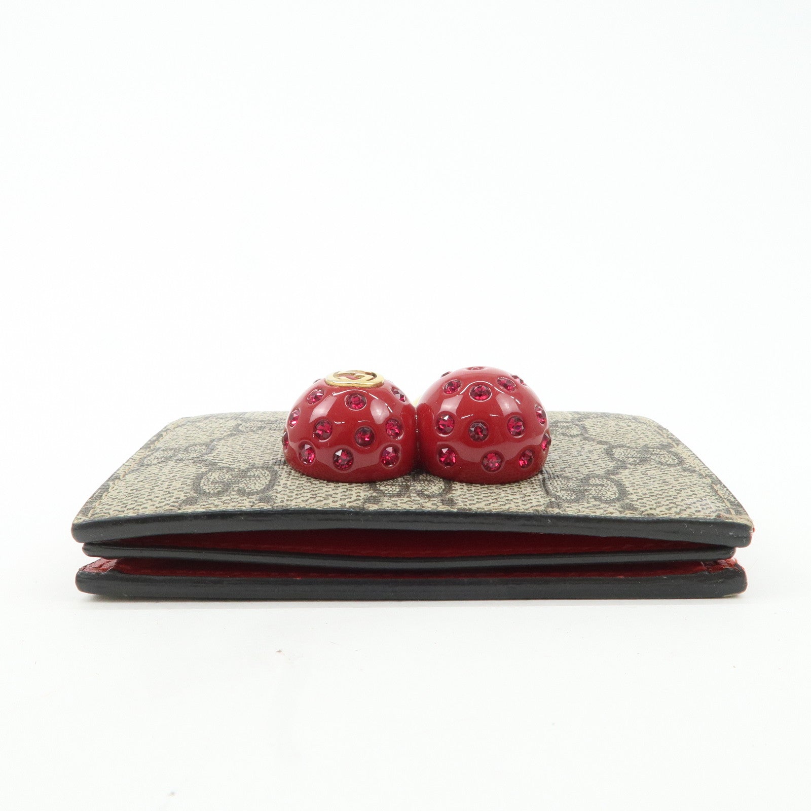 GUCCI Interlocking GG Supreme Plastic Card Case Wallet Cherry Used