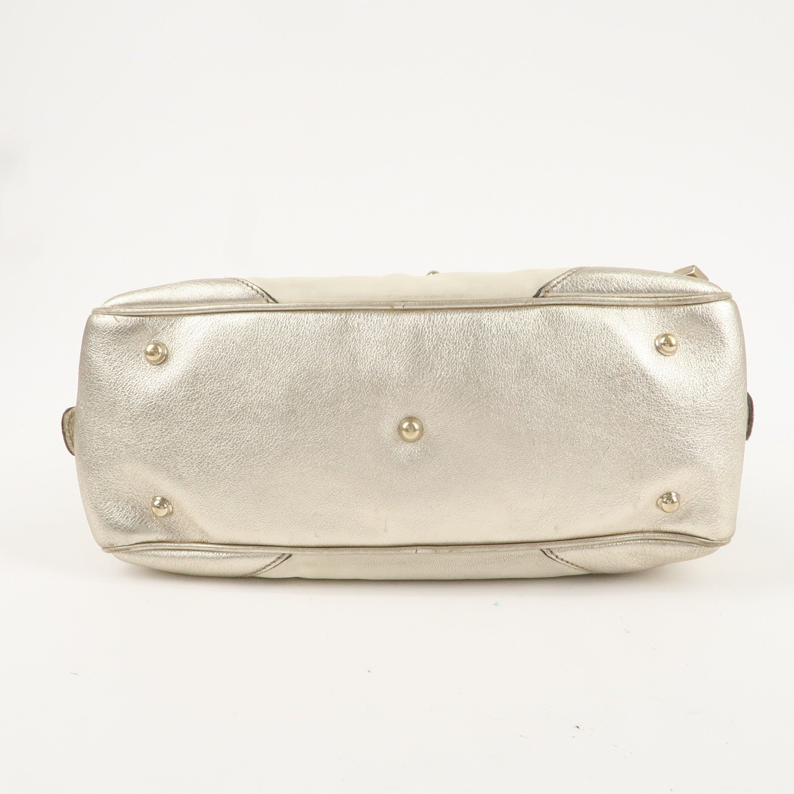 GUCCI Sherry Line Leather Chain Shoulder Bag Ivory Gold 152462