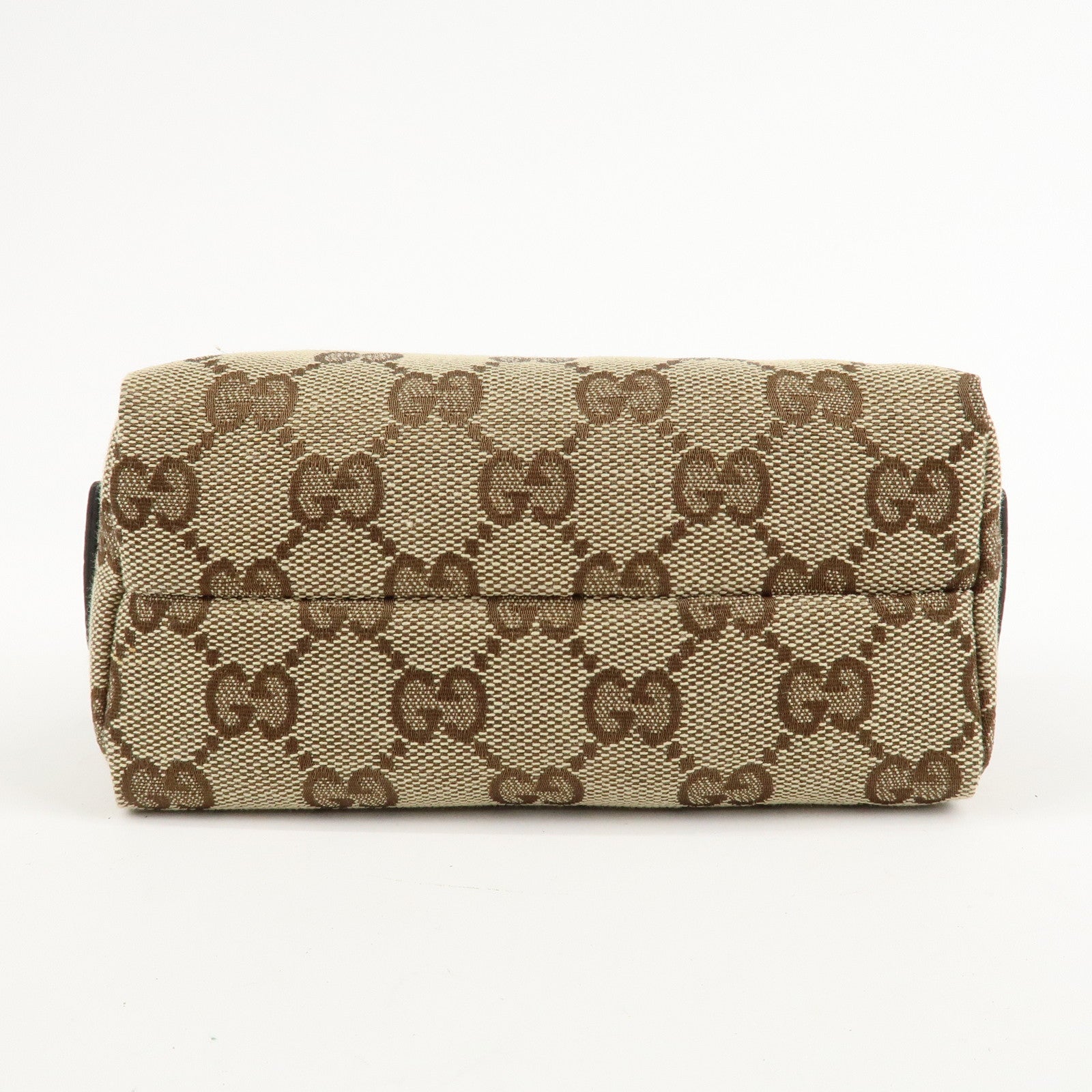 GUCCI GG Canvas Leather Pouch Cosmetic Pouch Beige Brown 29596 Used