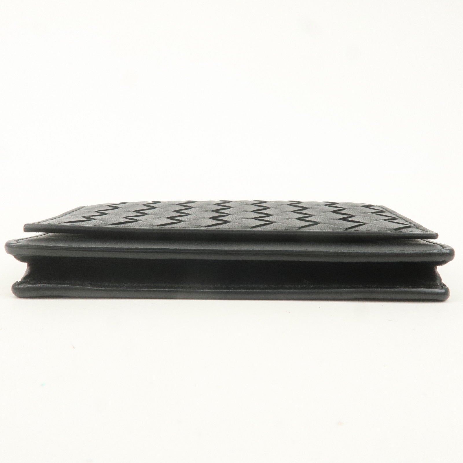 BOTTEGA VENETA Intrecciato Leather Card Case Black