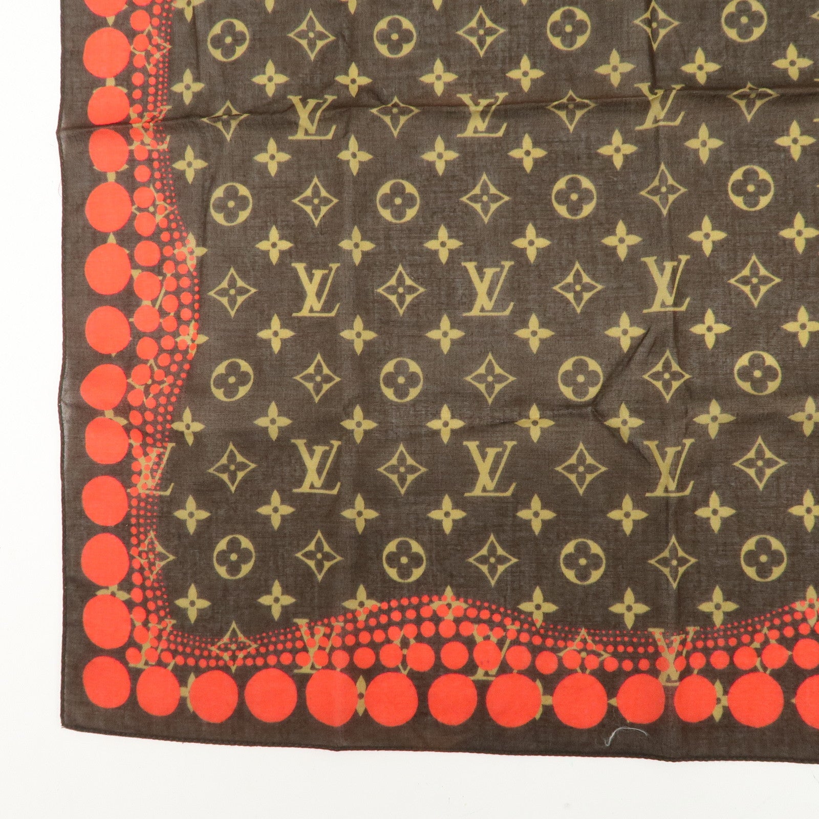 Louis Vuitton Monogram Scarf Bandana 55×55 Yayoi Kusama Used