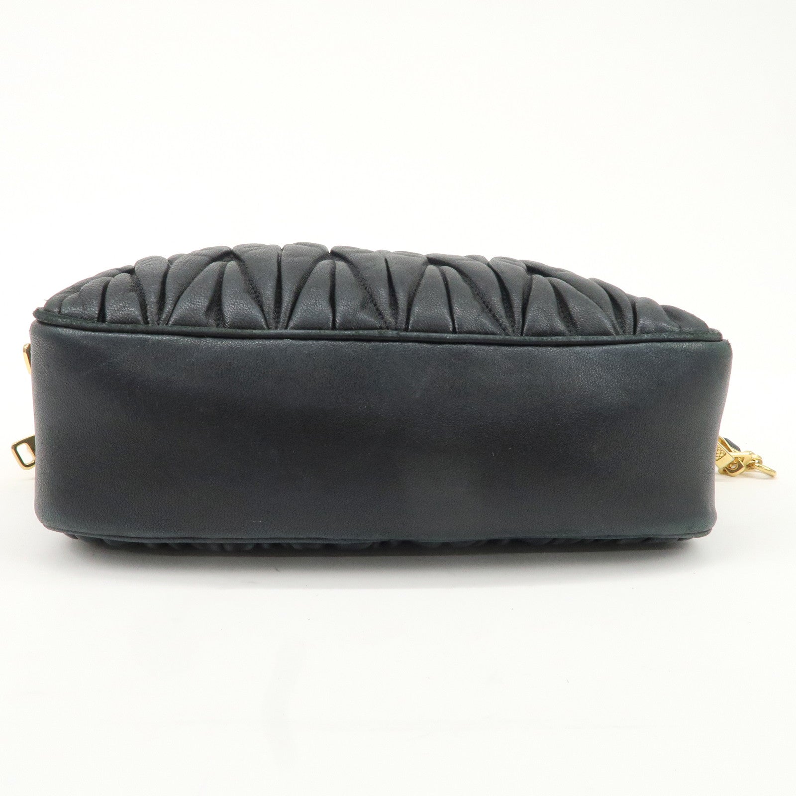 MIU MIU Matelasse Leather Shoulder Bag Black