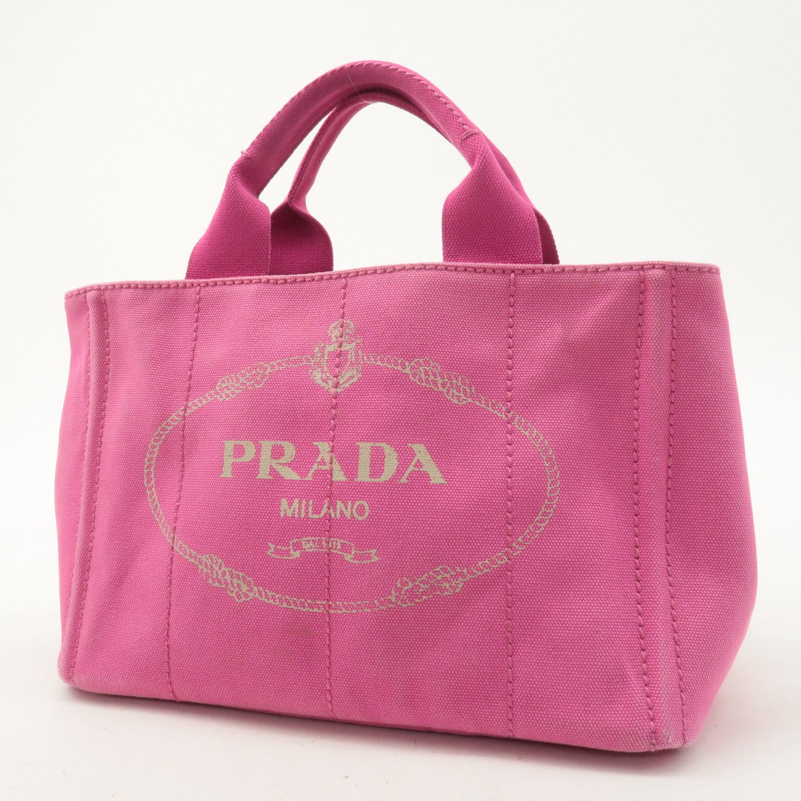 PRADA Canapa Mini Canvas 2Way Bag Hand Bag Pink B2439G