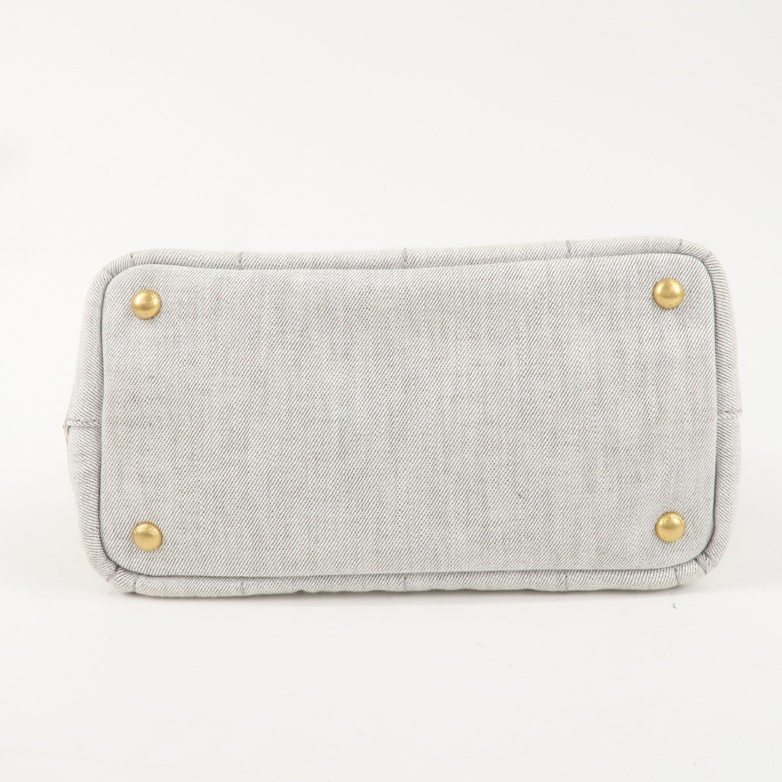 PRADA Canapa Mini Canvas 2Way Bag Hand Bag Light Grey B2439G