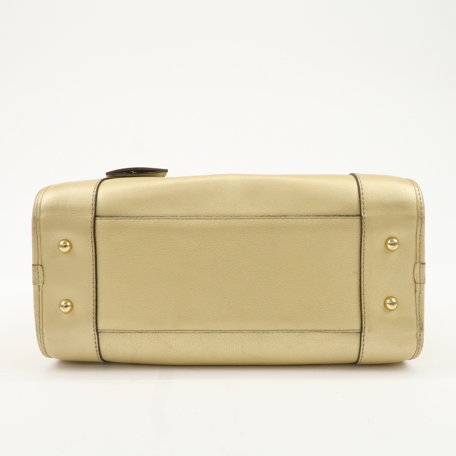 LOEWE Anagram Leather Amazona 28 Hand Bag Gold