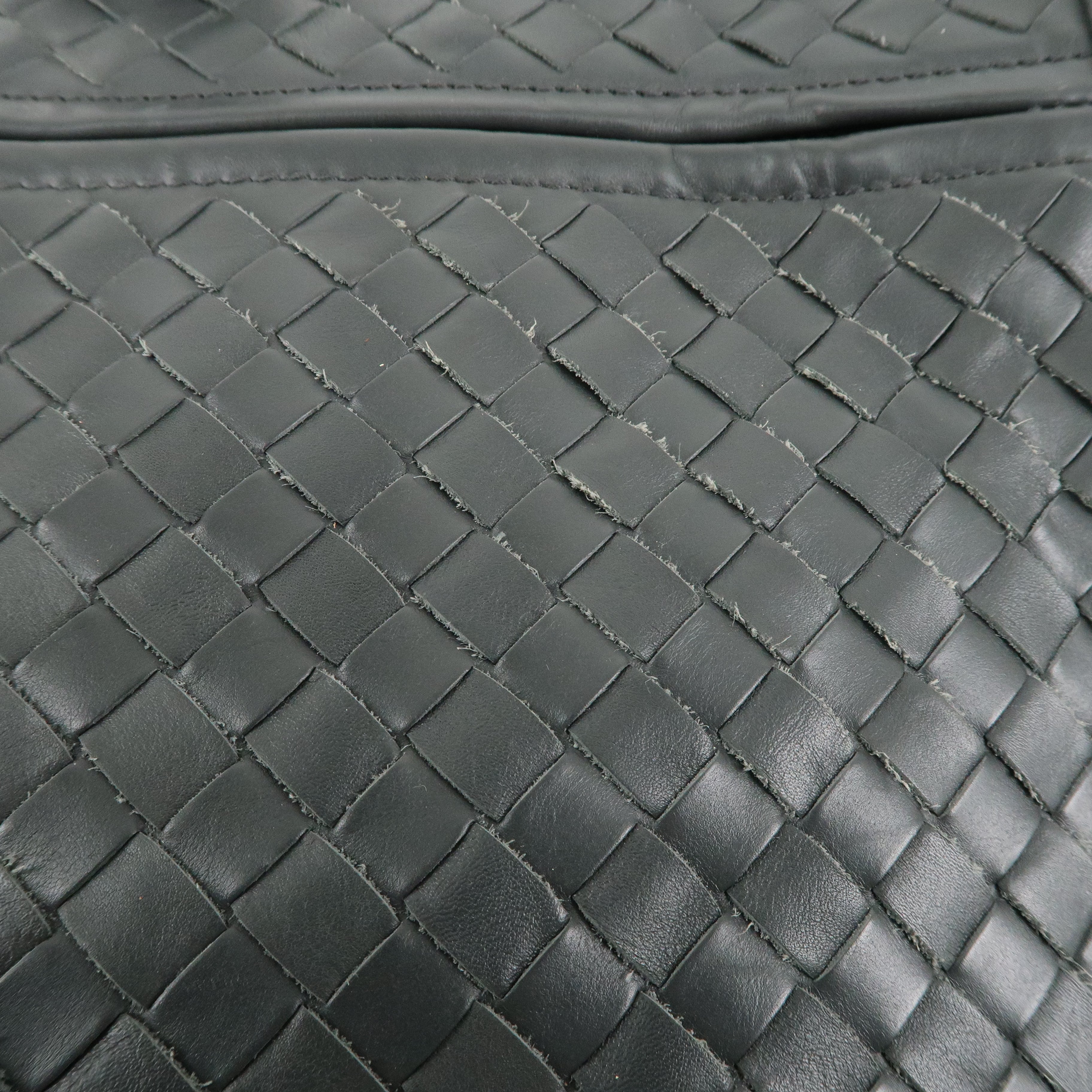 BOTTEGA VENETA Intrecciato Leather Business Bag Charcoal 516110