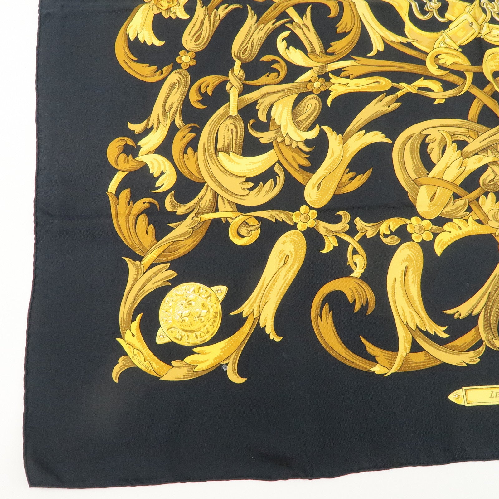 HERMES Silk 100% Carre 90 Scarf LE MORS A LA CONETABLE