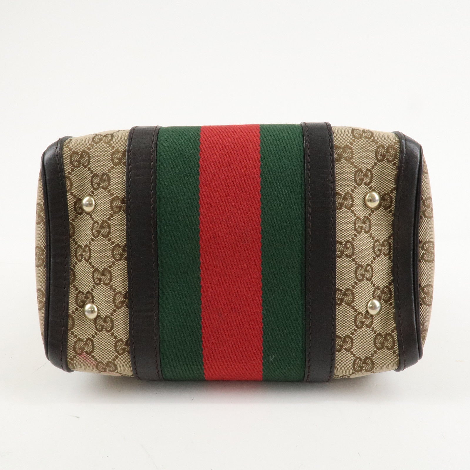 GUCCI Sherry GG Canvas Leather 2Way Mini Boston Bag 269876 Used