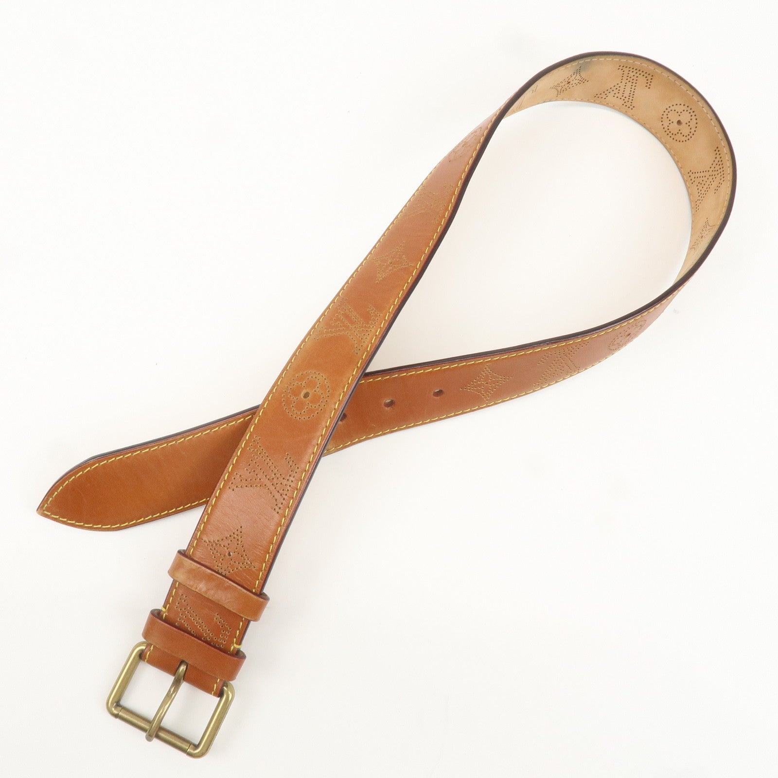 Louis Vuitton Monogram Mahina Saint-Tulle Perfo Belt 80/32