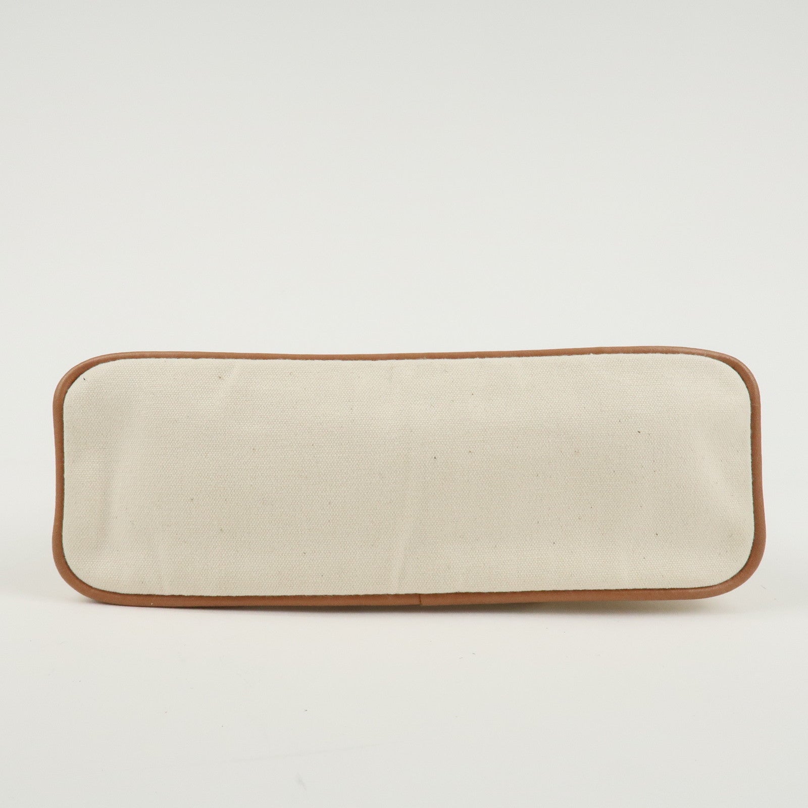 HERMES Canvas Leather Bolide Pouch MM Ivory