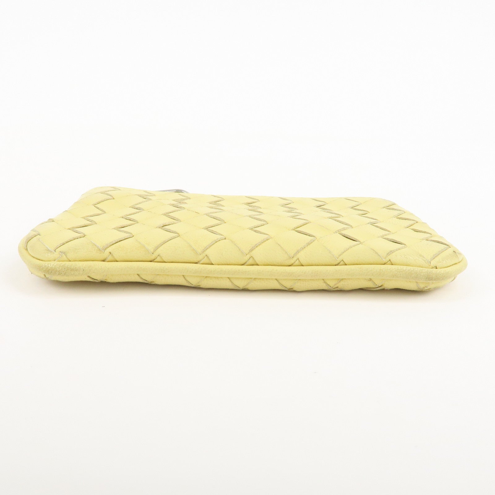 BOTTEGA VENETA Intrecciato Leather Coin Case Yellow 131232