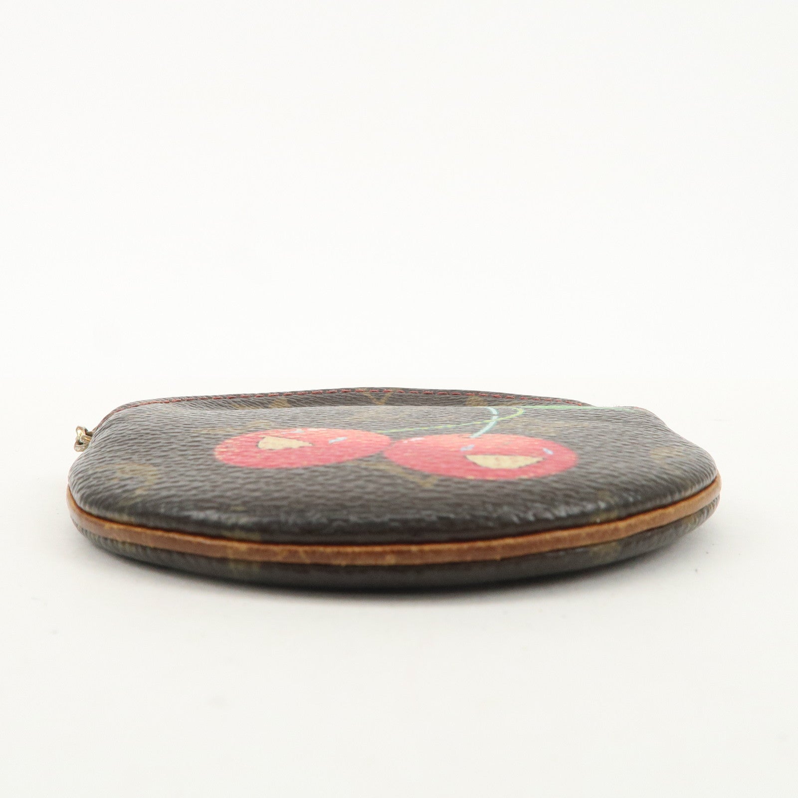 Louis Vuitton Monogram Cherry Porte Monnaie Rond Coin Case M95043 Used