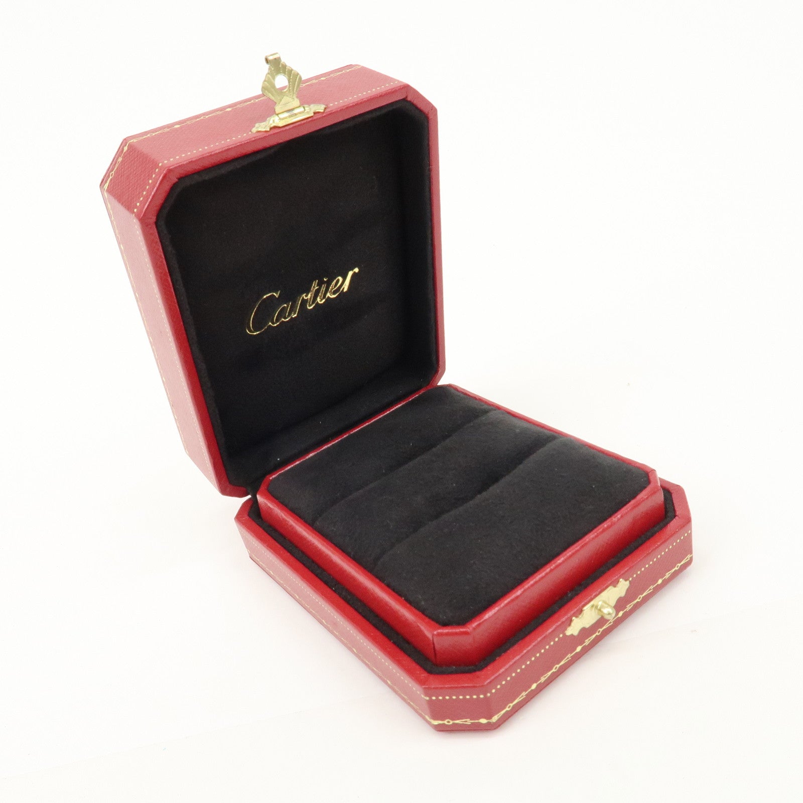 Cartier Set of 3 Jewelry Box for Pair Rings Display Box Red