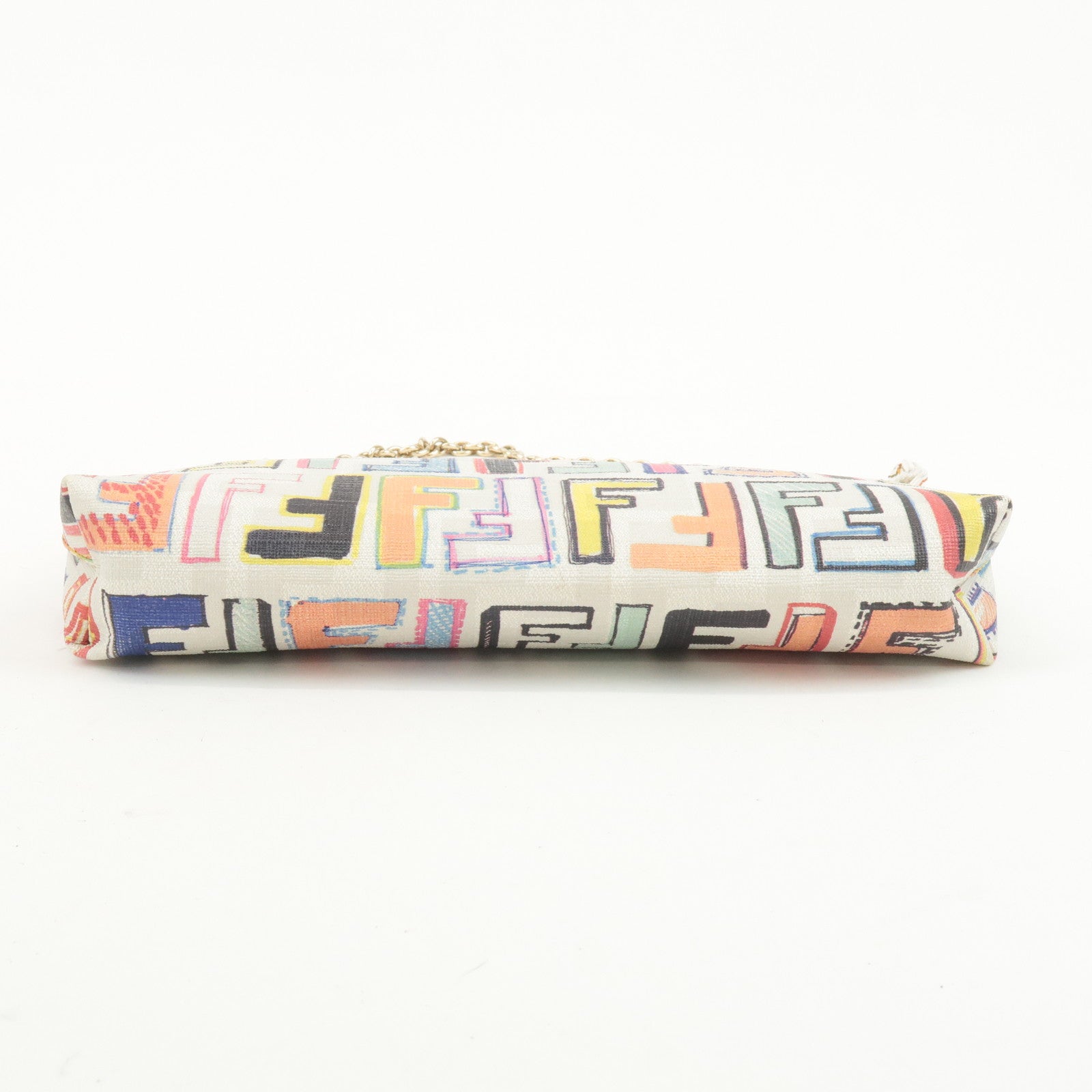 FENDI Zucca Print PVC Chain Accessory Pouch Multicolor 8BR592