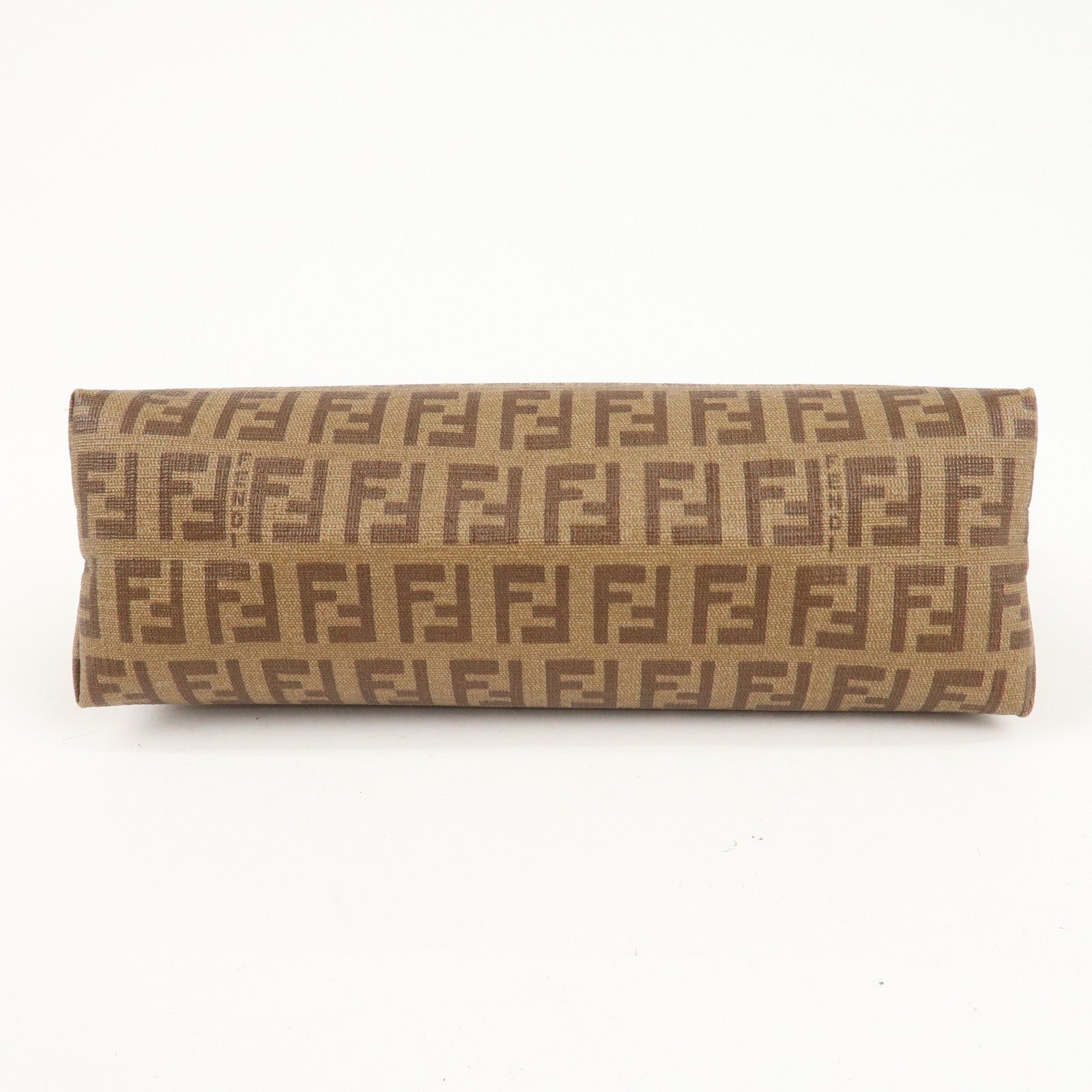 FENDI Zucchino PVC Pouch Brown 7N0074 Used