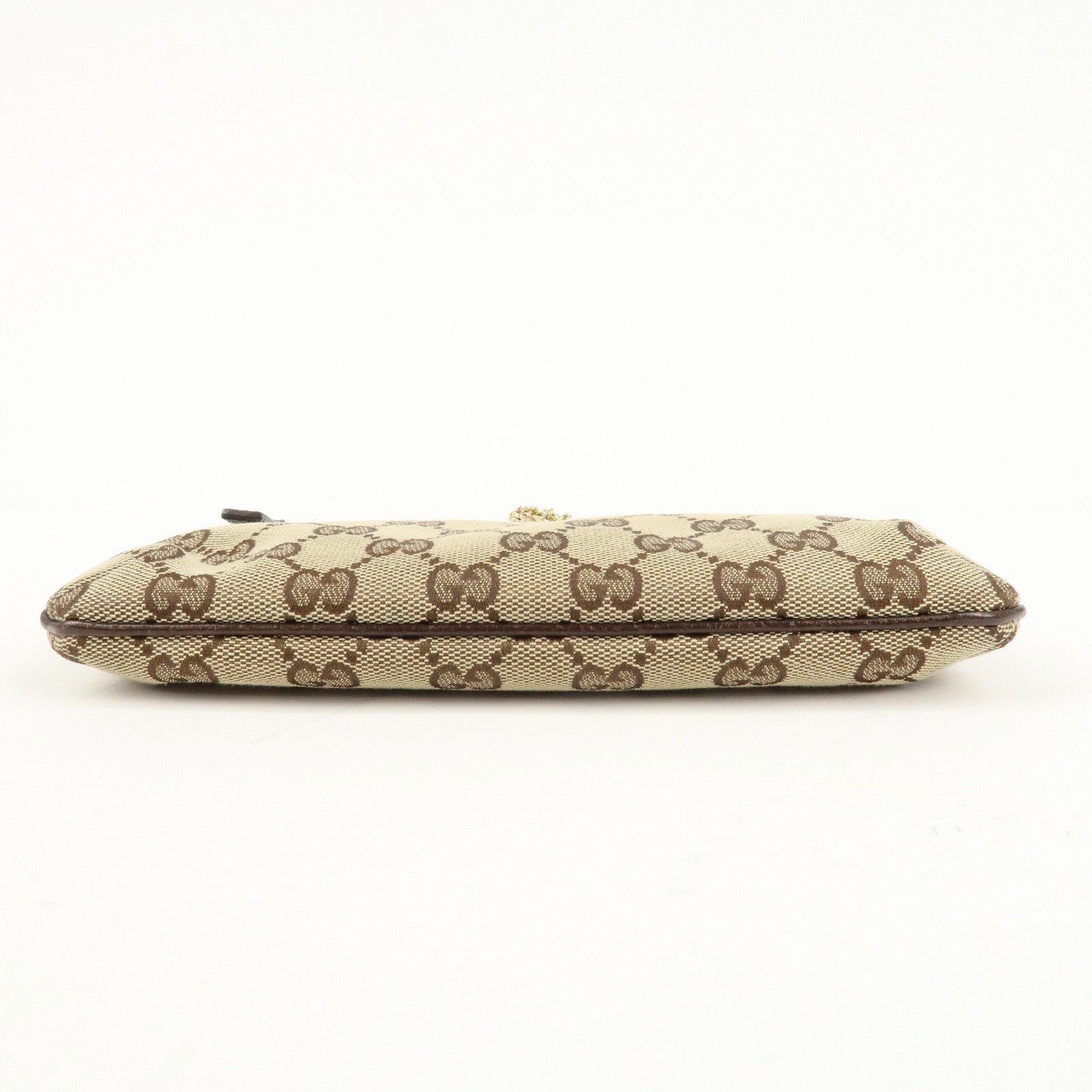 GUCCI GG Canvas Leather Chain Hand Bag 170050 205027 Brown